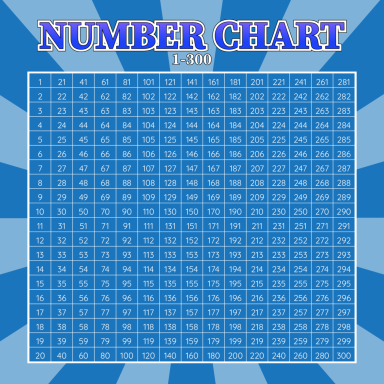 Large Numbers 1 300 10 Free PDF Printables Printablee
