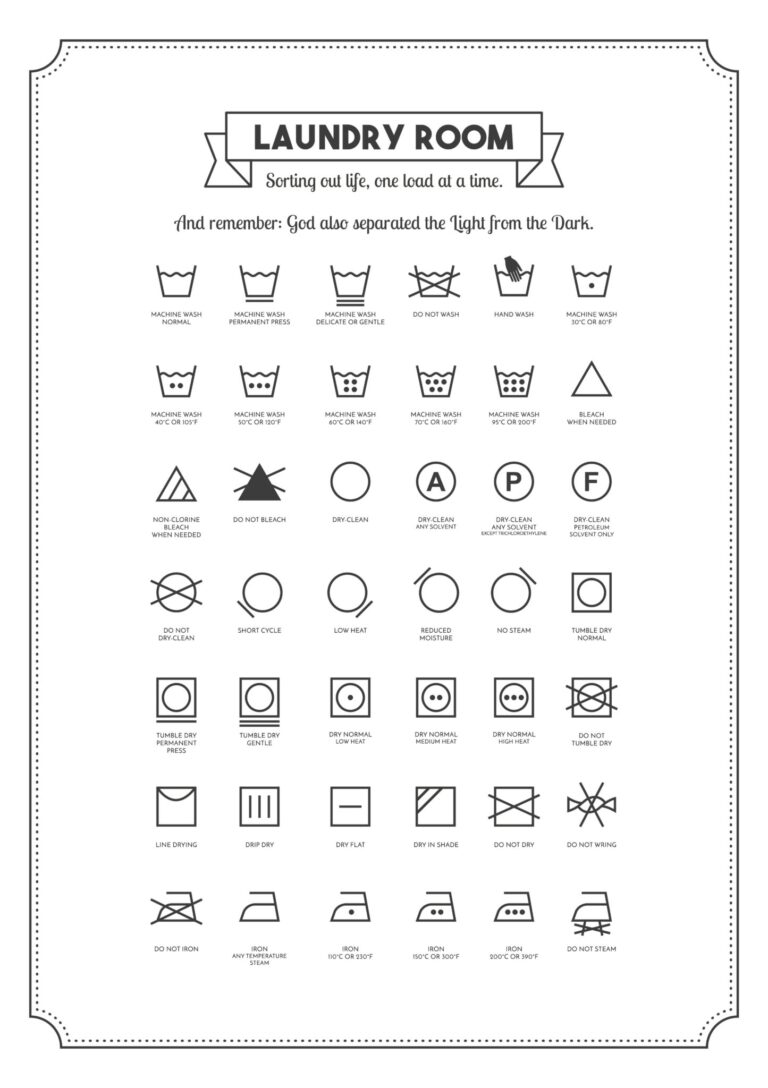 Laundry Room Printables Home Cleaning Family