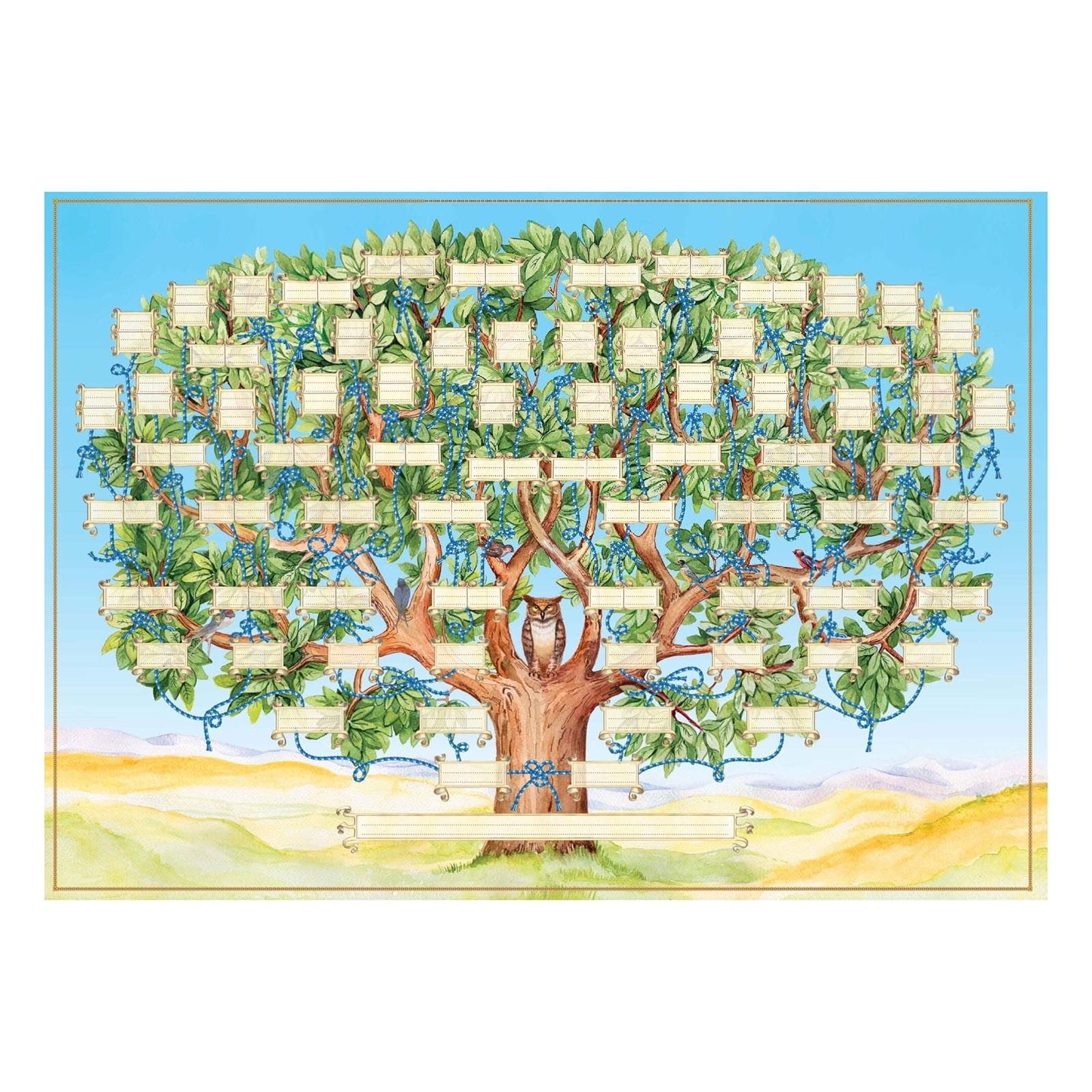 Lilixerw Family Tree Chart To Fill In Genealogy Poster Blank Fillable Ancestry Chart Large Print Family Tree Picture Frame Wall Decor Gift For Family Member Walmart