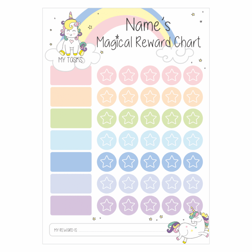 Magical Unicorn Reward Chart With Sparkly Stickers