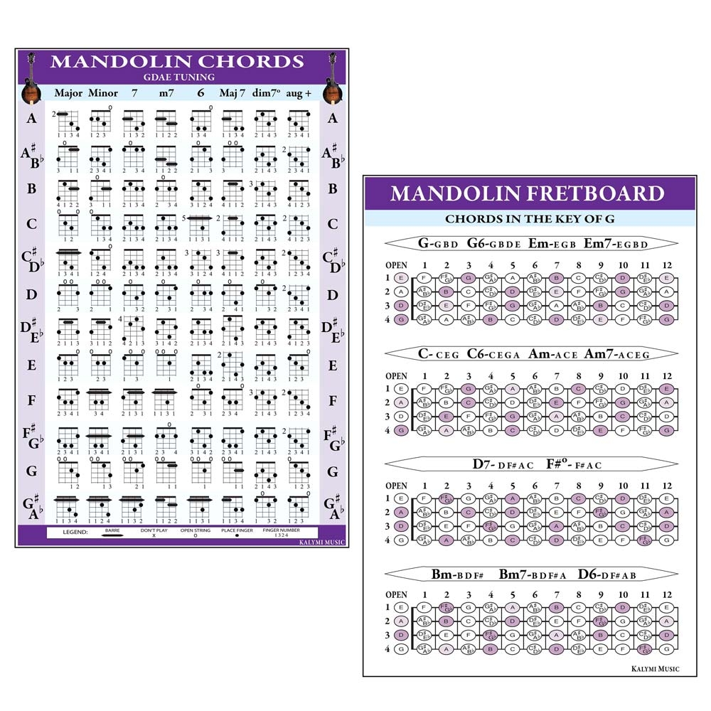 Mandolin Chord Fretboard Poster Kalymi Music 1 Learning Center 