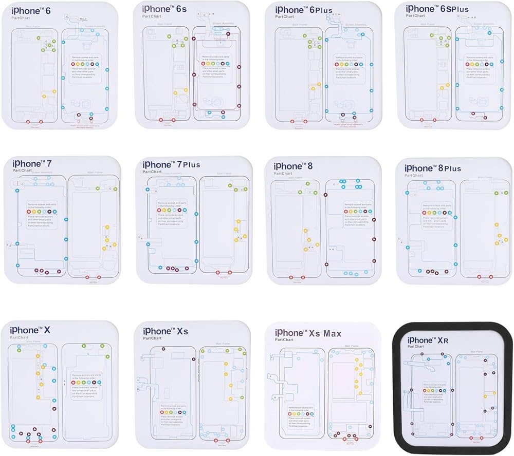 MaStrap 12 In 1 Magnetic Screw Chart Mat Repair Guide Screw Pad For IPhone 6P 6SP
