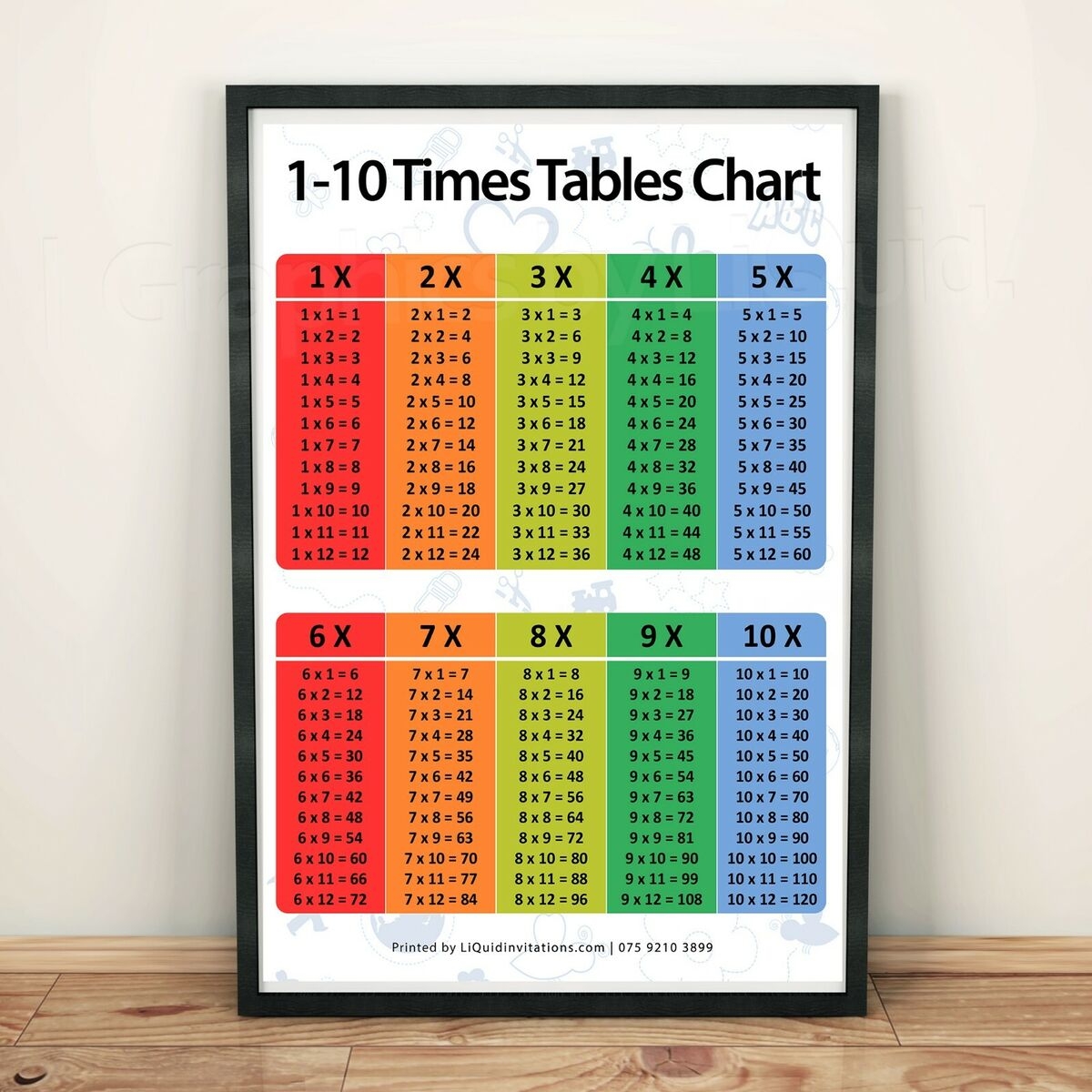 Times Table Chart Printable Uk