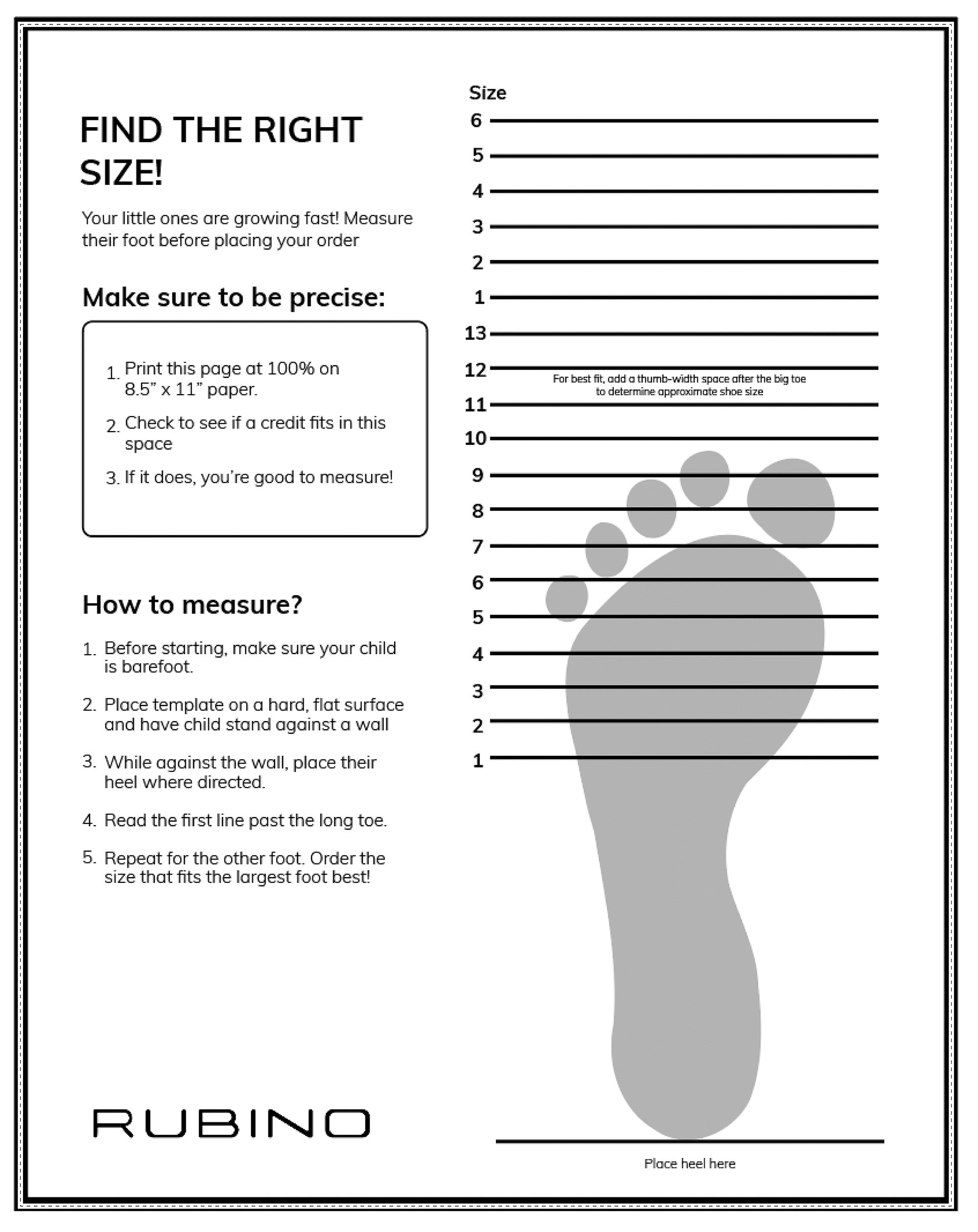 Measurement Chart Printable Shoe Size Chart Youth Foot Sizing Girls Shoe Size Chart 11 Little Kid Measurement Chart Printable Shoe Size Chart Youth Foot Sizing Girls Shoe Size Chart 11 Little Kid