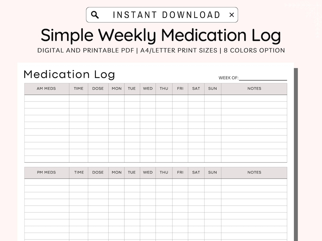 Free Printable Daily Medicine Chart