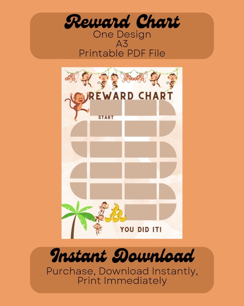 Monkey Reward Chart Kids Behavior Chart Printable Sticker Chart Toddler Chore Chart Kids Routine Chart Instant Download Etsy Monkey Reward Chart Kids Behavior Chart Printable Sticker Chart Toddler Chore Chart Kids Routine Chart Instant Download Etsy