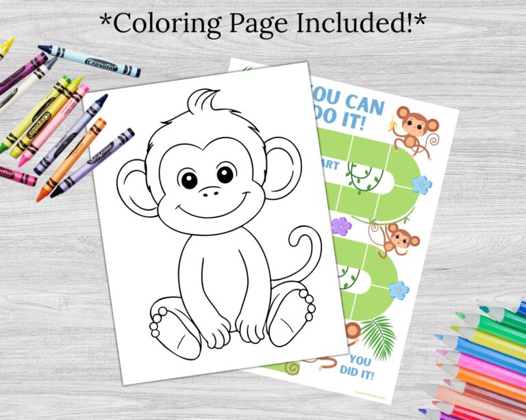 Monkey Reward Chart Kids Printable Behavior Tracker PDF Etsy
