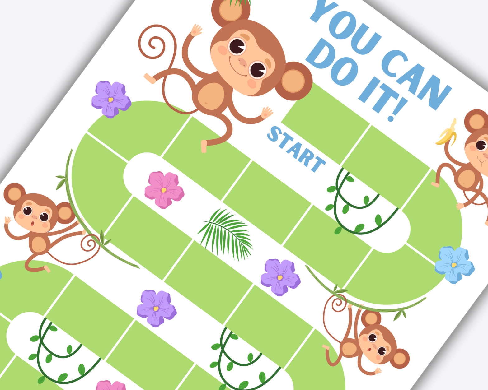 Monkey Reward Chart Kids Printable Behavior Tracker PDF Etsy