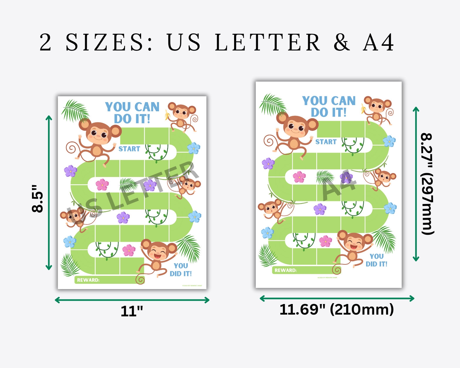 Monkey Reward Chart Kids Printable Behavior Tracker PDF Etsy