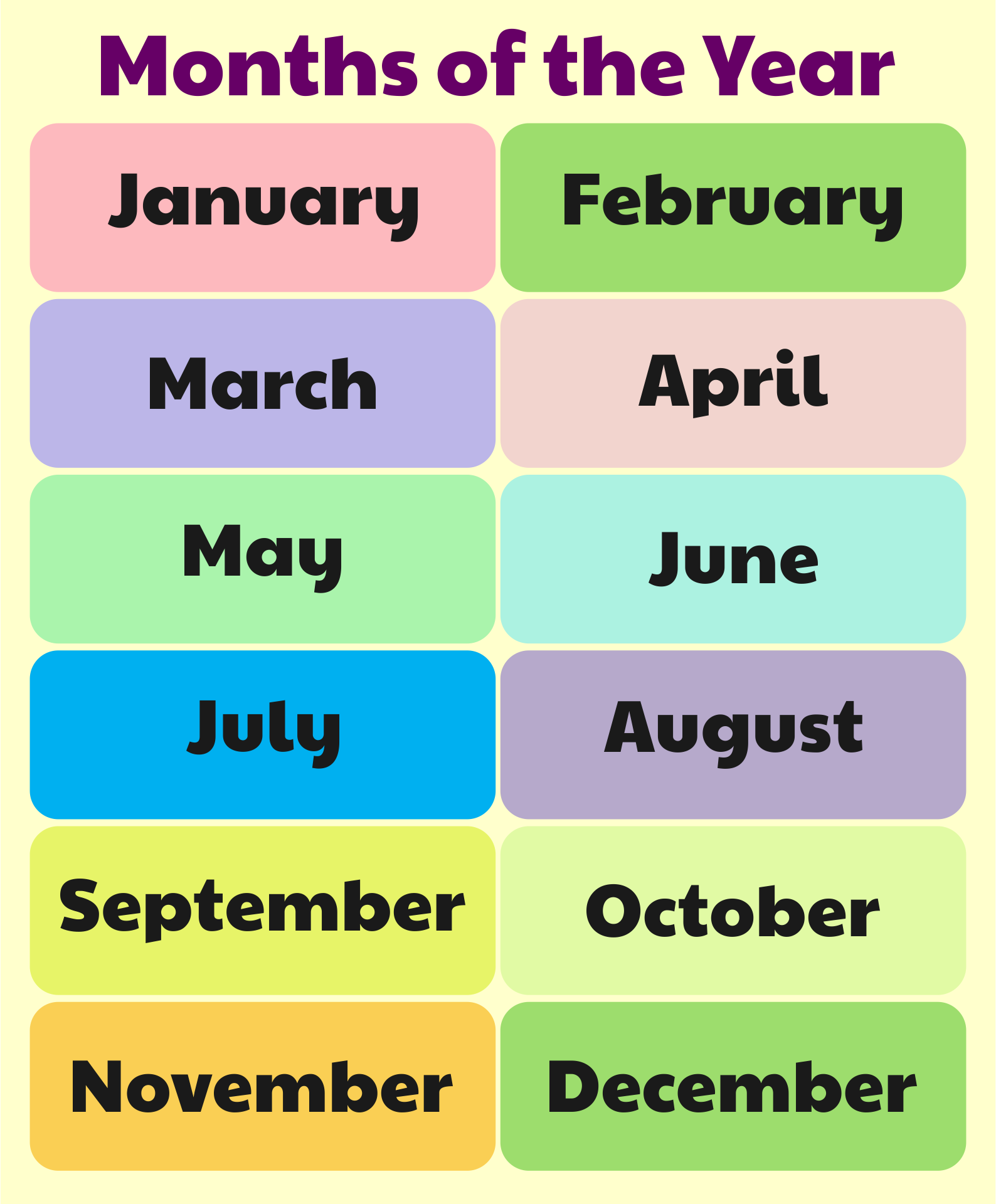 Months Of The Year Chart 10 Free PDF Printables Printablee