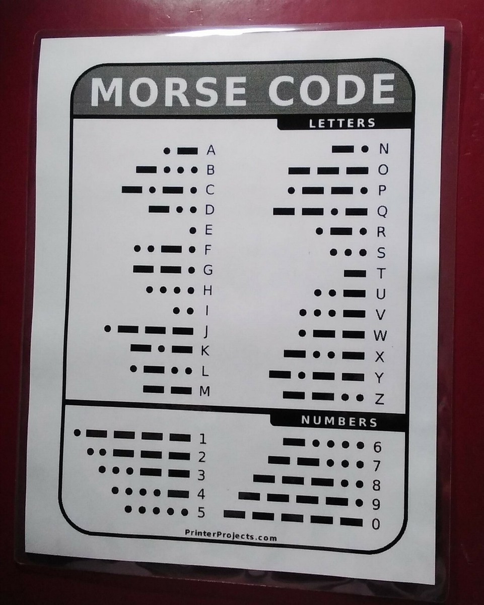Printable Morse Code Charts