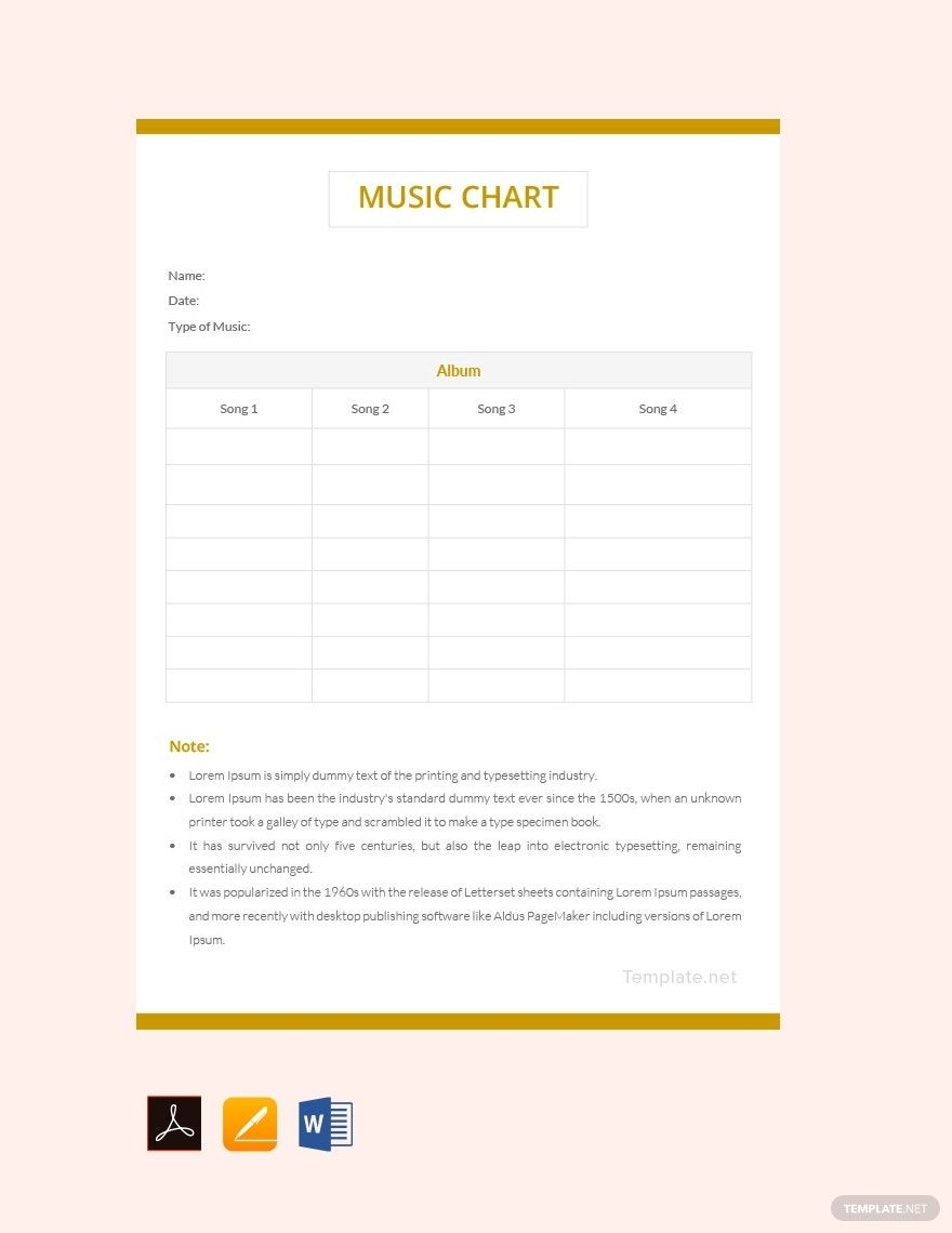 Music Chart Template In PDF Pages Word Google Docs Download Template 