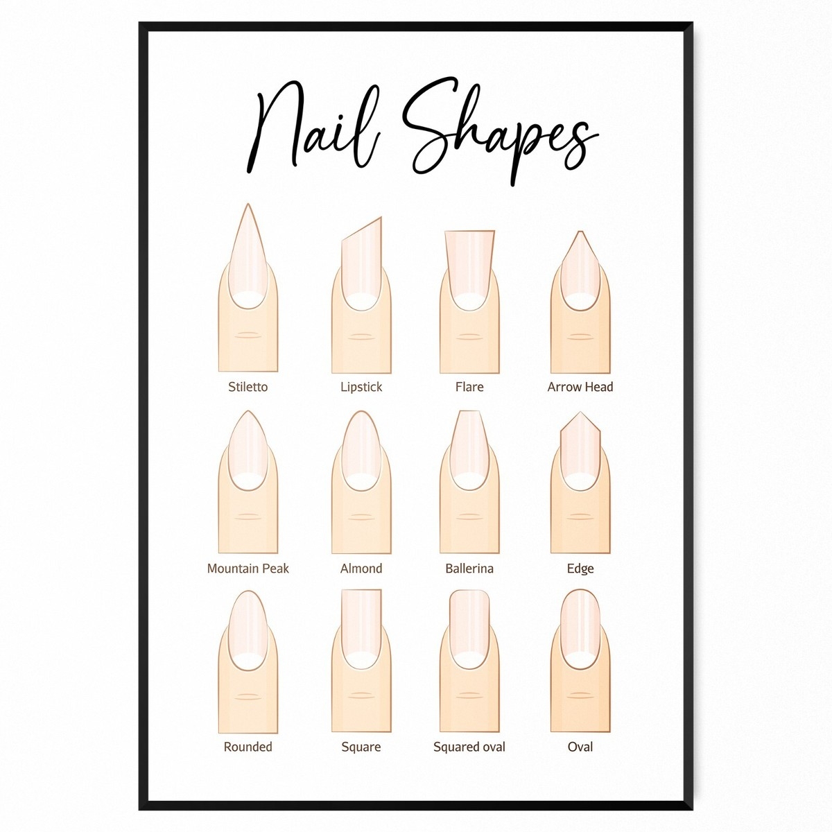 Nail Shape Guide Chart Salon Beauty Poster Print Home D cor Wall Art Print EBay Nail Shape Guide Chart Salon Beauty Poster Print Home D cor Wall Art Print EBay