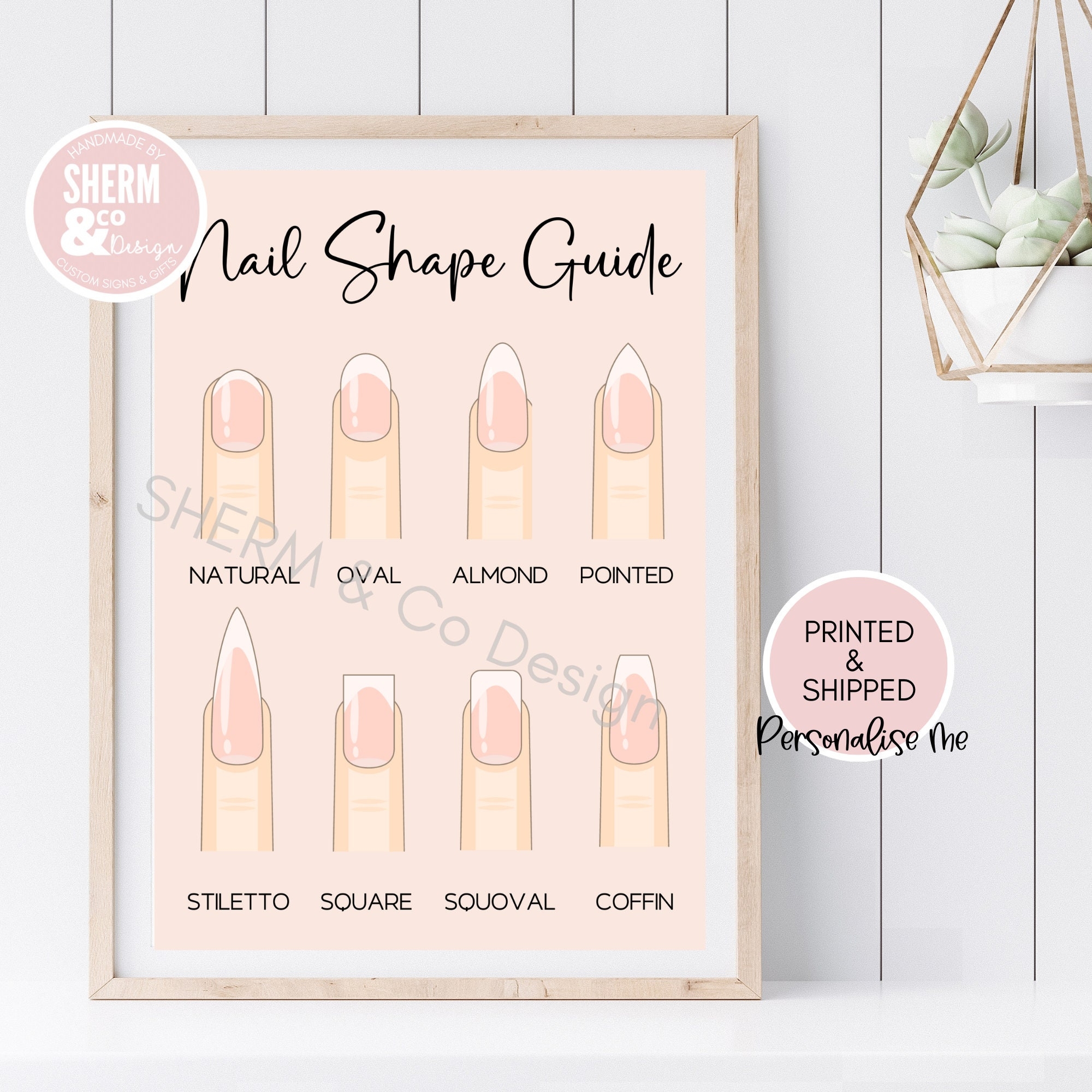 Nail Shape Guide Poster Salon Wall Decor Print Etsy Nail Shape Guide Poster Salon Wall Decor Print Etsy