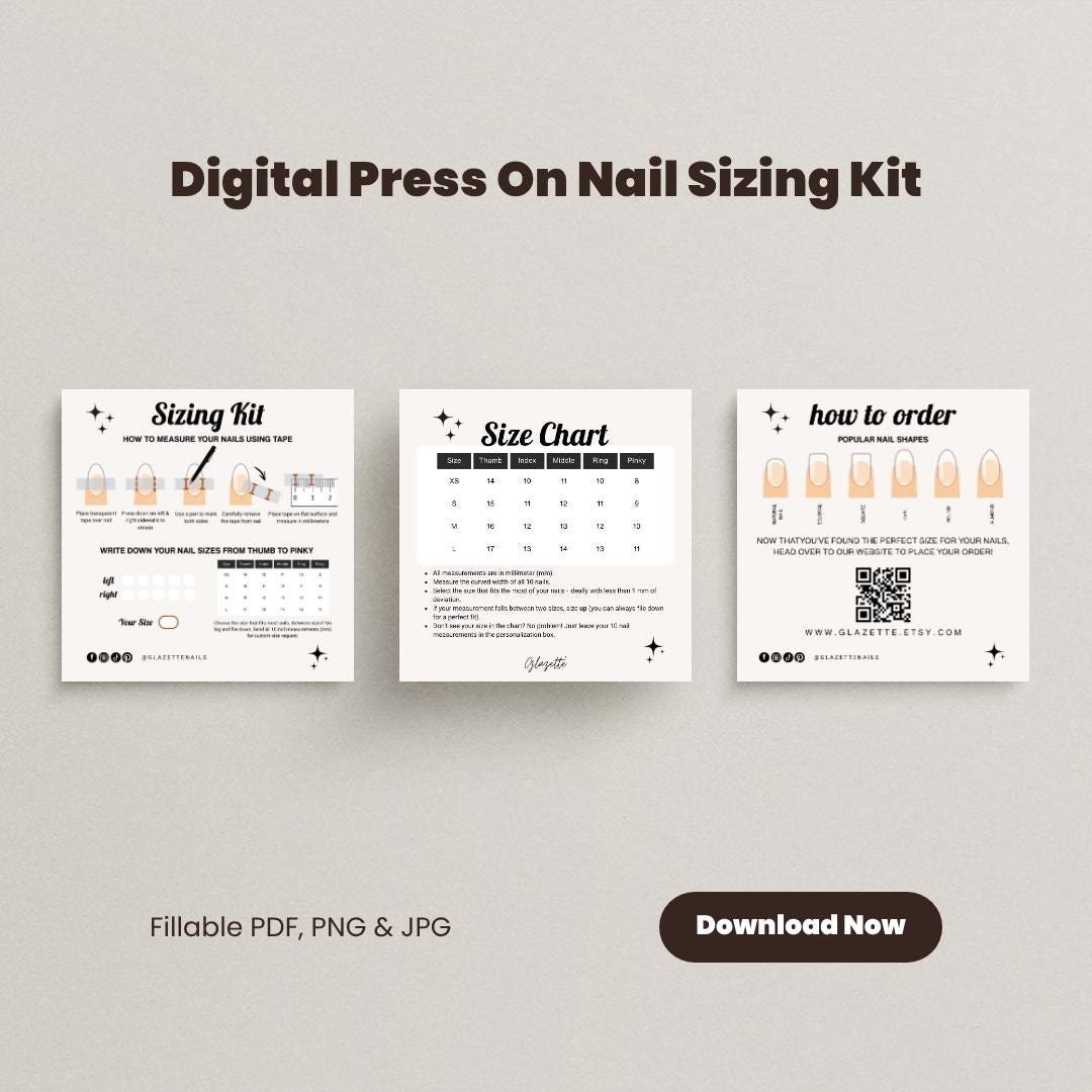 Nail Size Chart Etsy