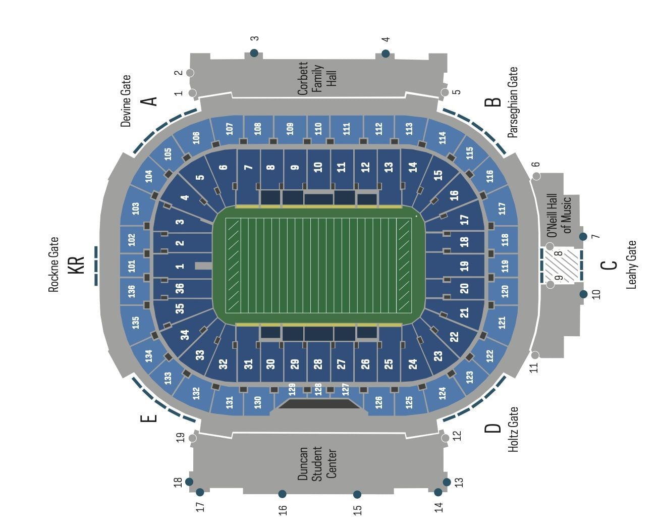 Printable Notre Dame Stadium Seating Chart