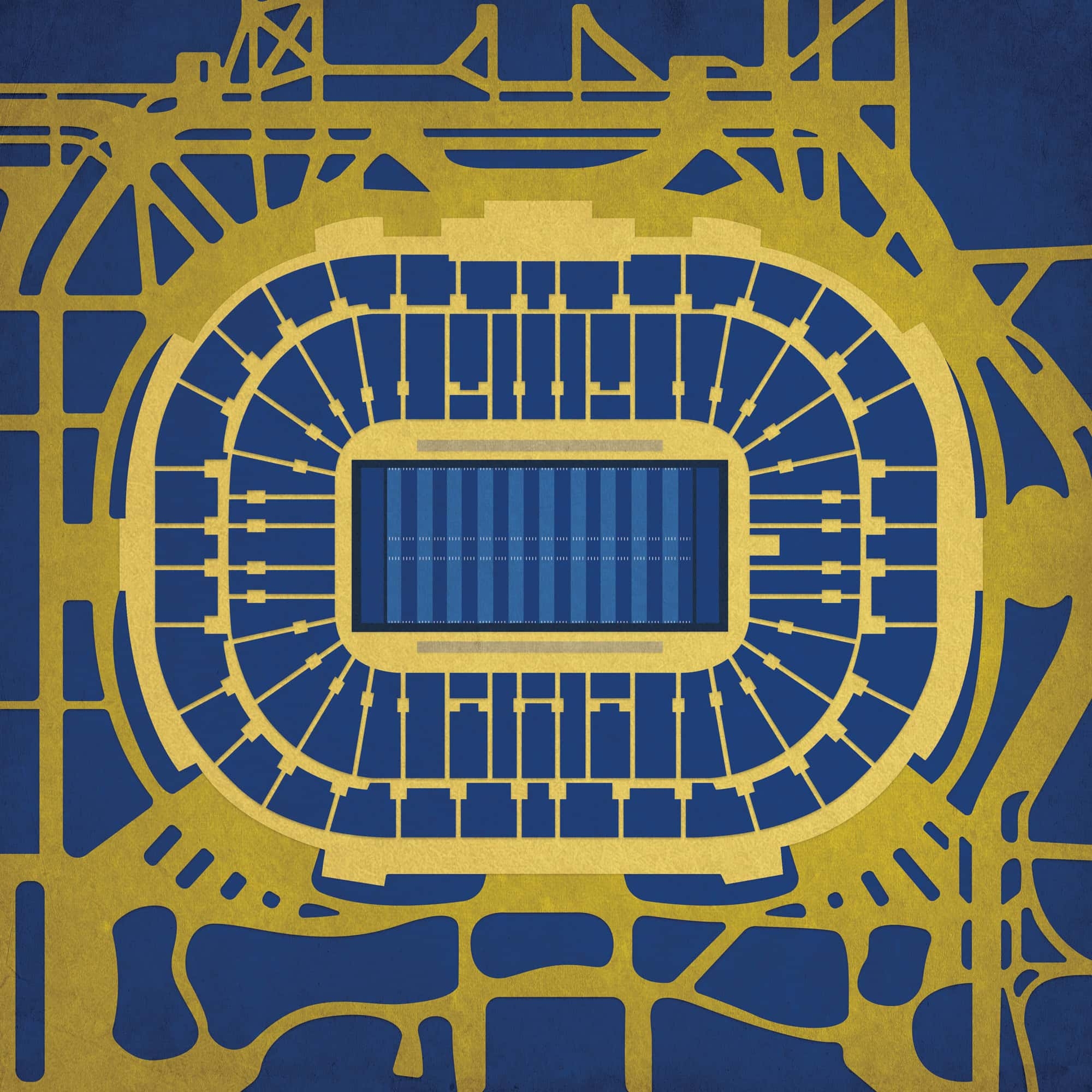 Notre Dame Stadium Map Art The Map Shop