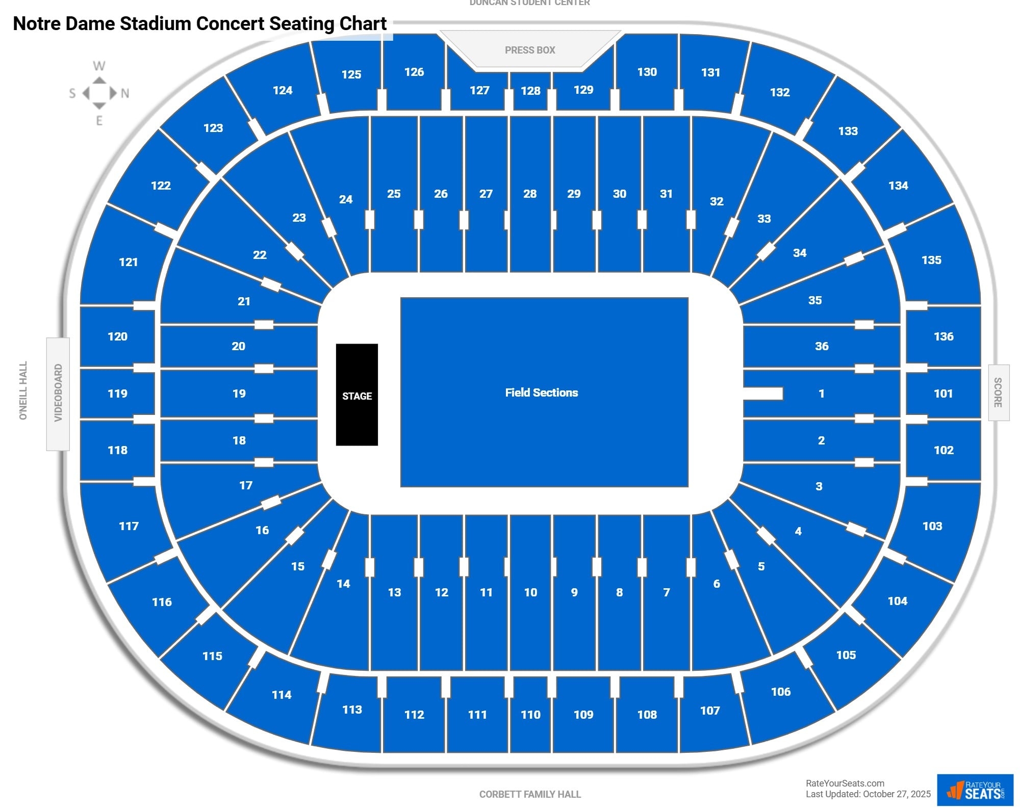 Notre Dame Stadium Seating Charts RateYourSeats