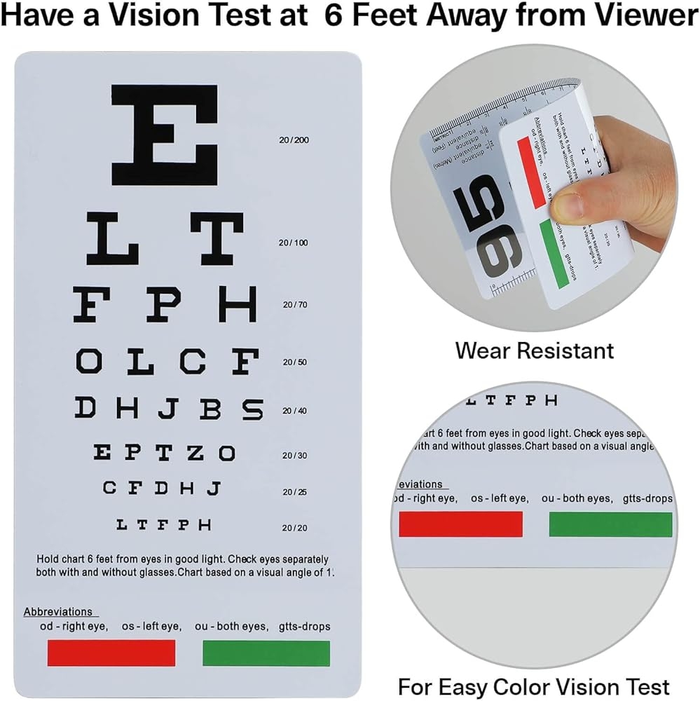 NOYOC 2 Pack Pocket Eye Chart 2 In 1 Snellen Australia Ubuy