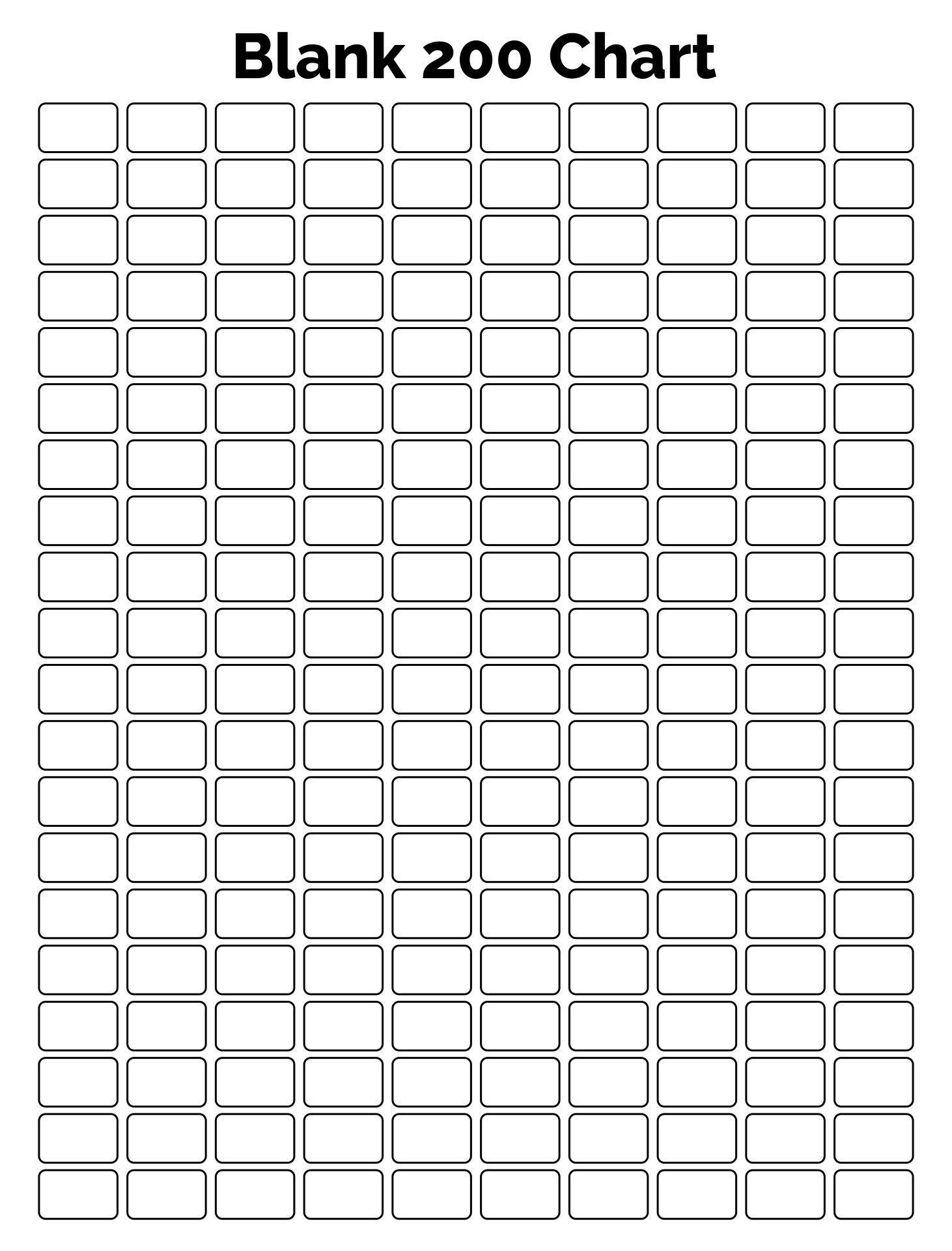 Number Chart 1 200 10 Free PDF Printables Printablee
