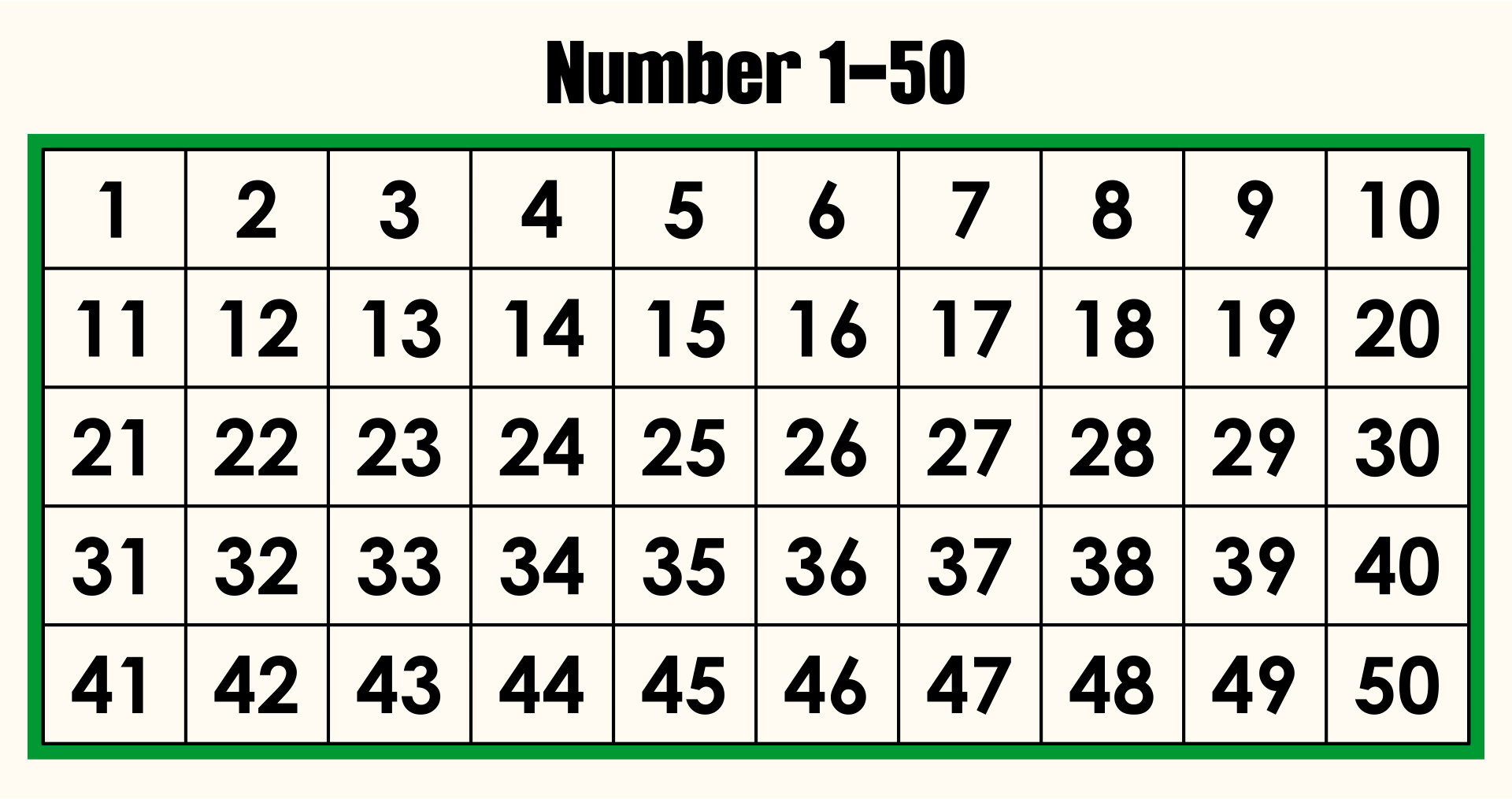Number Grid 1 50 10 Free PDF Printables Printablee Number Grid 1 50 10 Free PDF Printables Printablee