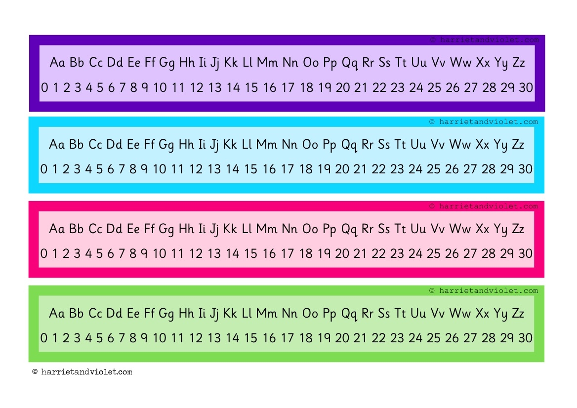 Number Line 0 To 30 Alphabet Chart Printable Teaching Resources Print Play Learn