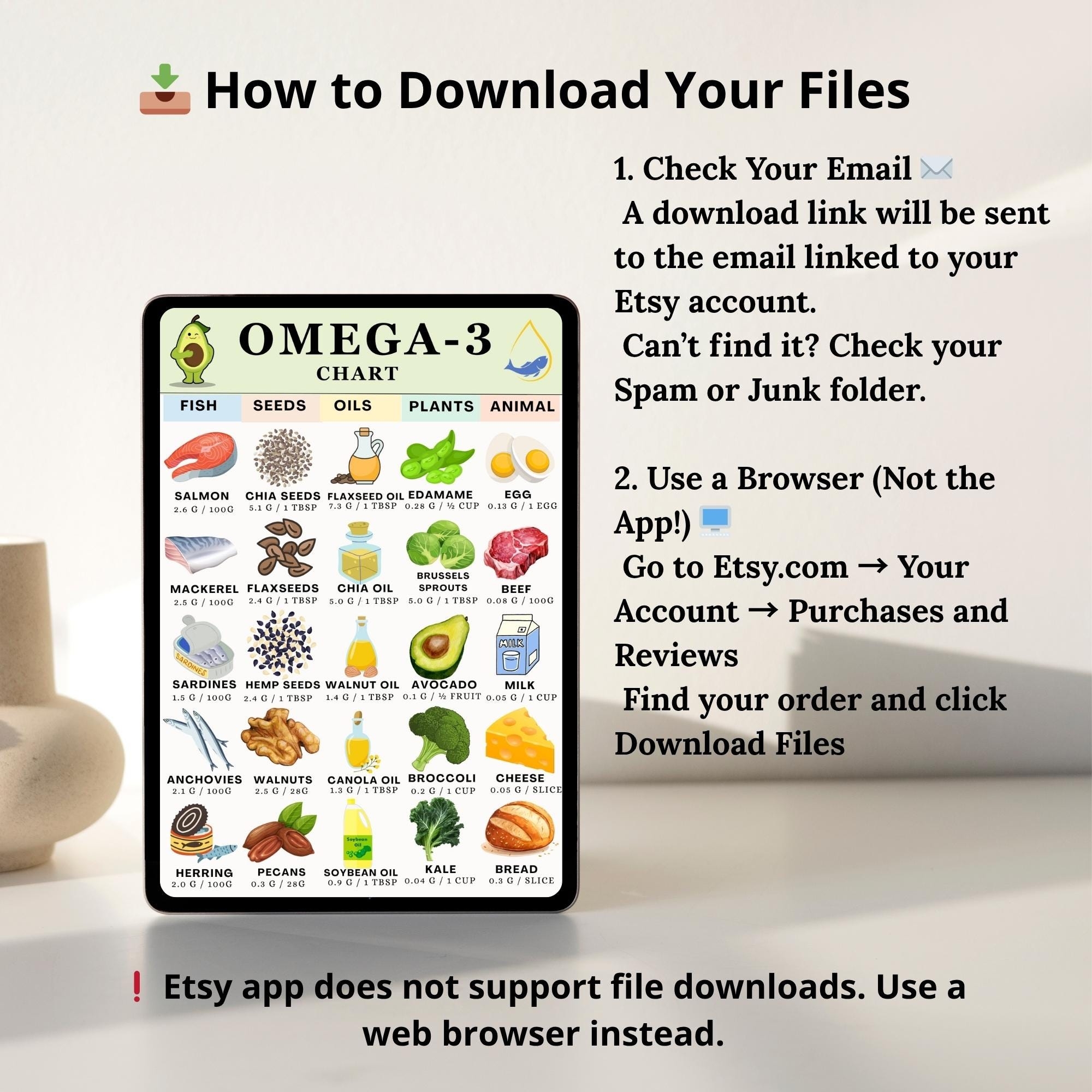 Printable Omega 3 Chart