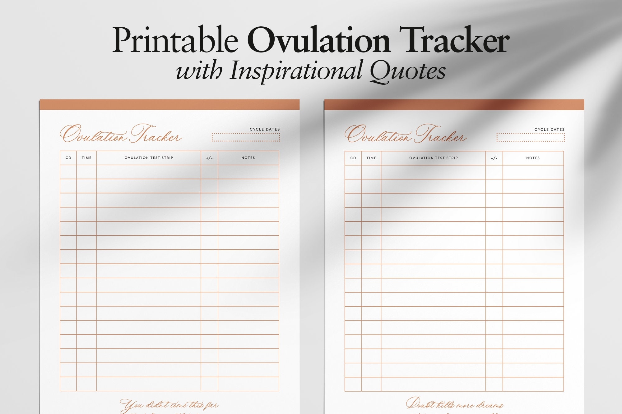 Opk ovulation Test Strip ovulation Predictor Kit Printable Tracker Instant Download Terracotta Colorway Etsy