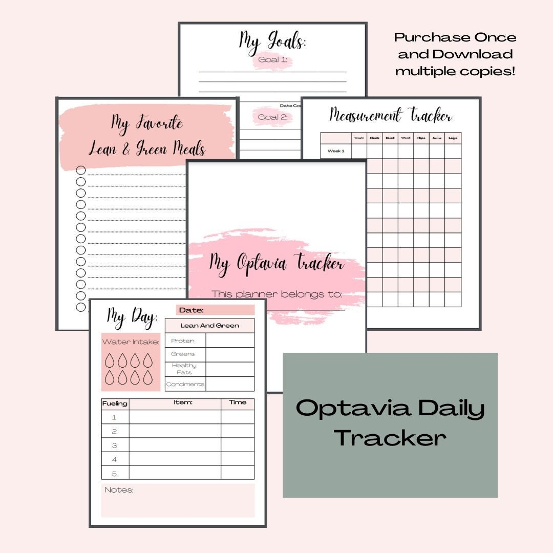 Optavia Daily Planner Fitness Tracker Printable Optavia Tracker Etsy