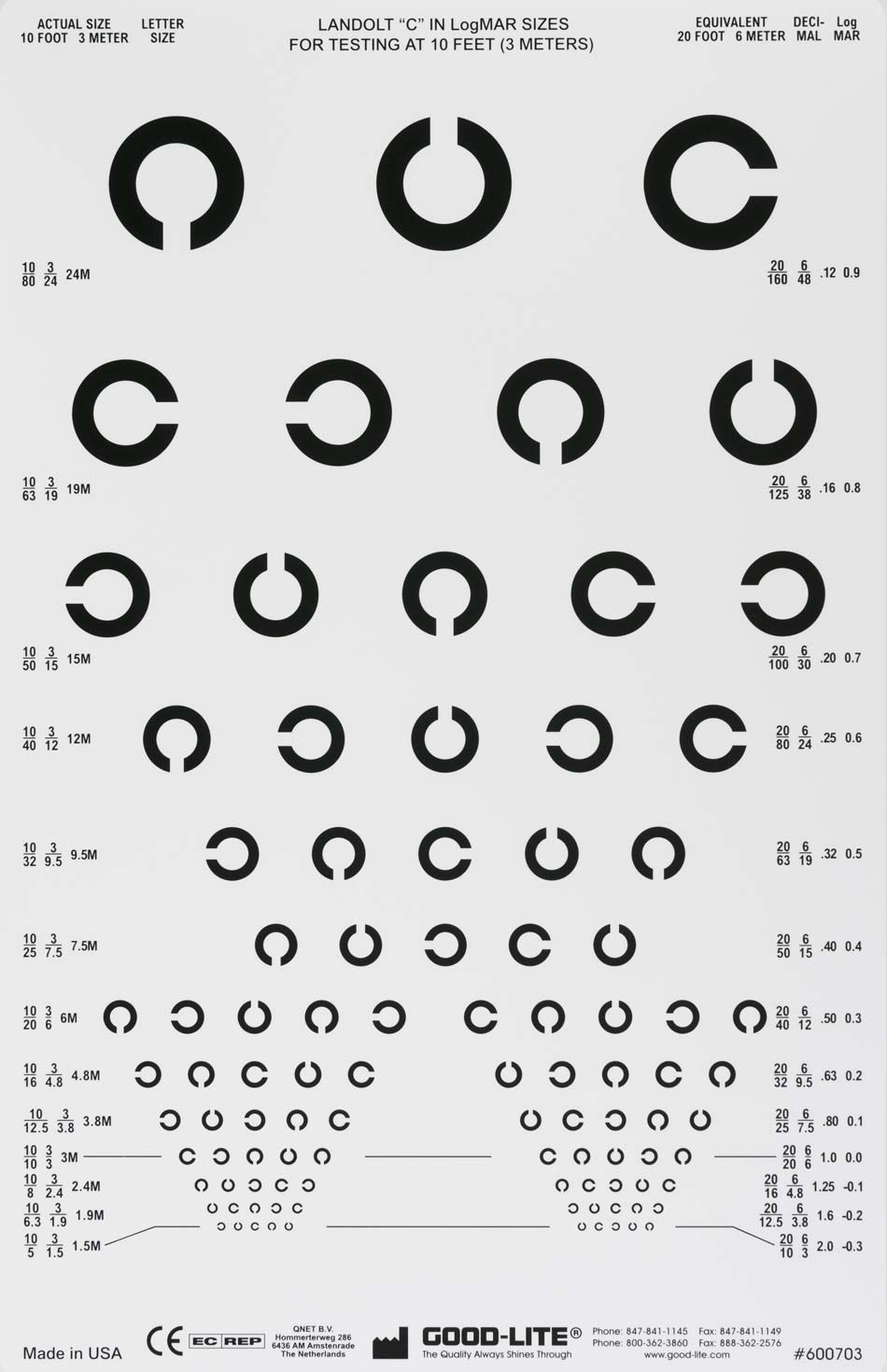 Reading Eye Chart Printable