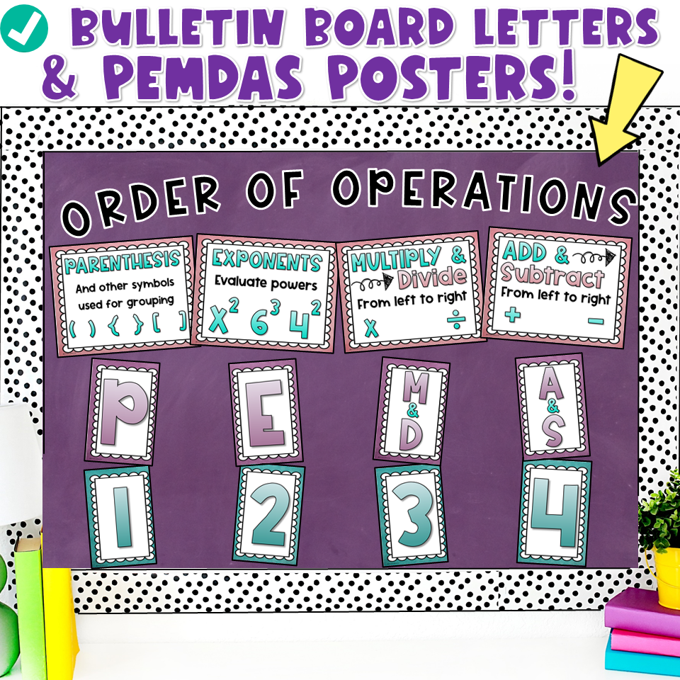 Order Of Operations PEMDAS Posters Anchor Charts For Math Bulletin Boards Made By Teachers