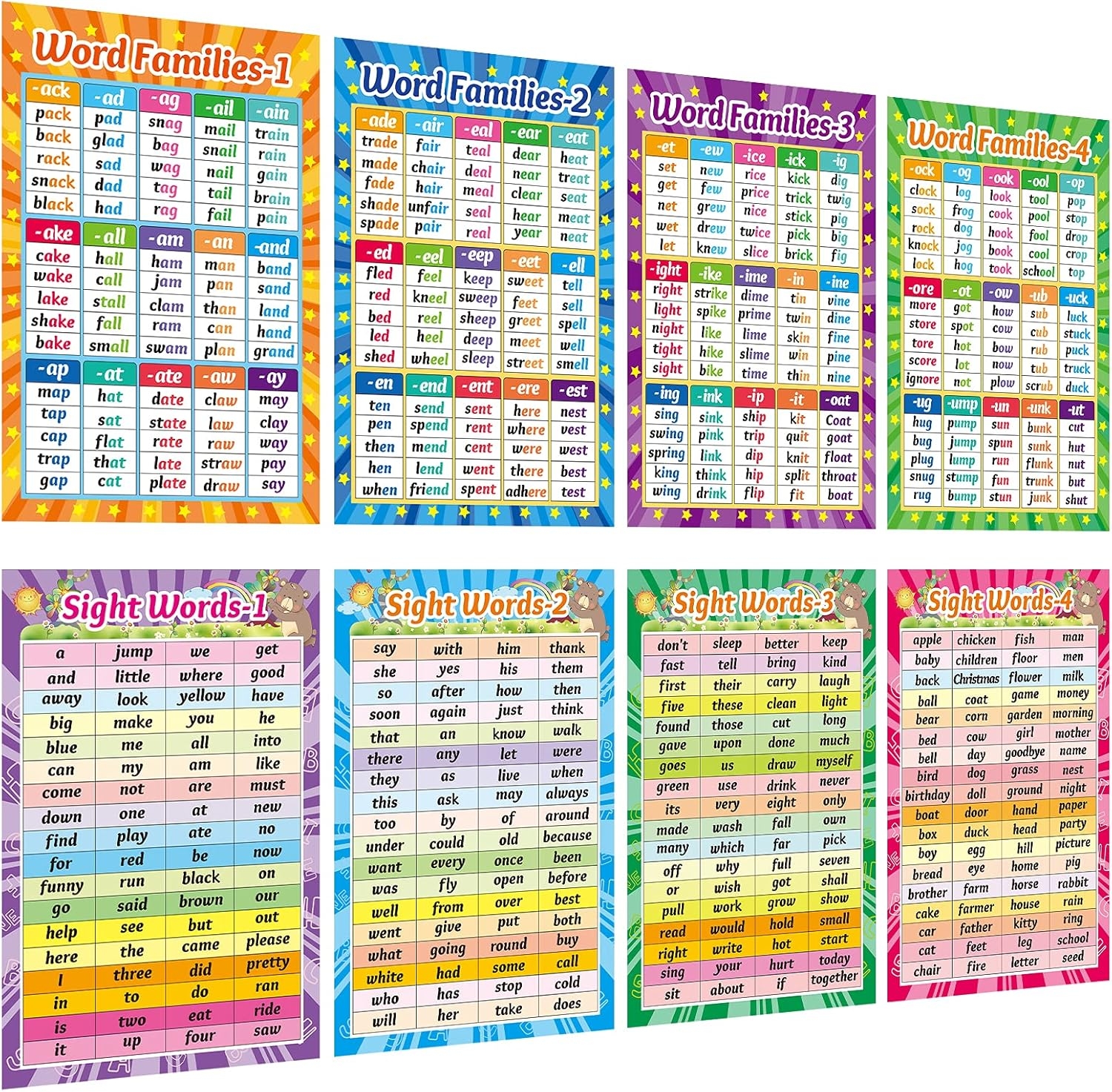 Printable Word Family Charts