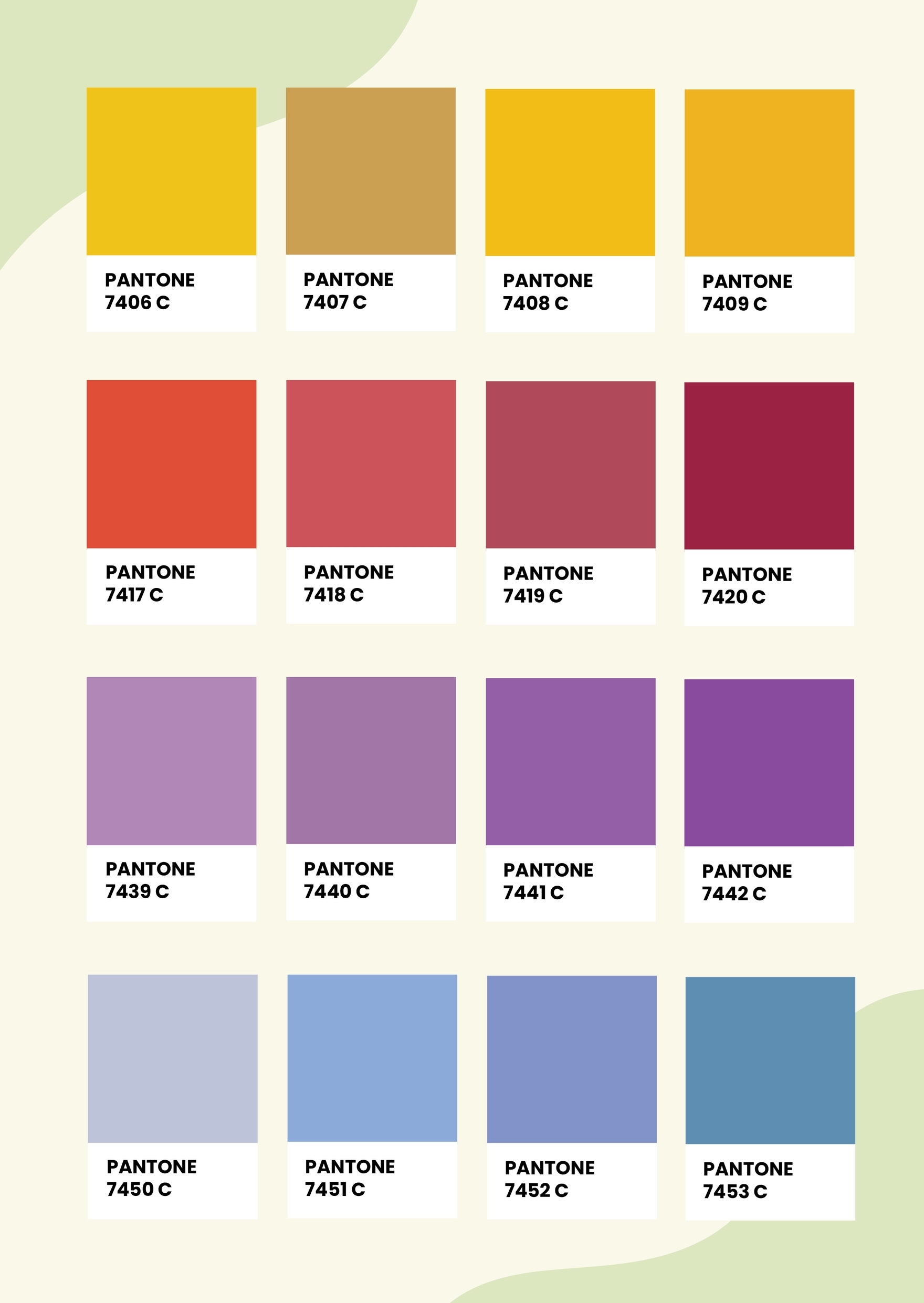 Pantone Coated Color Chart In Illustrator PDF Download Template
