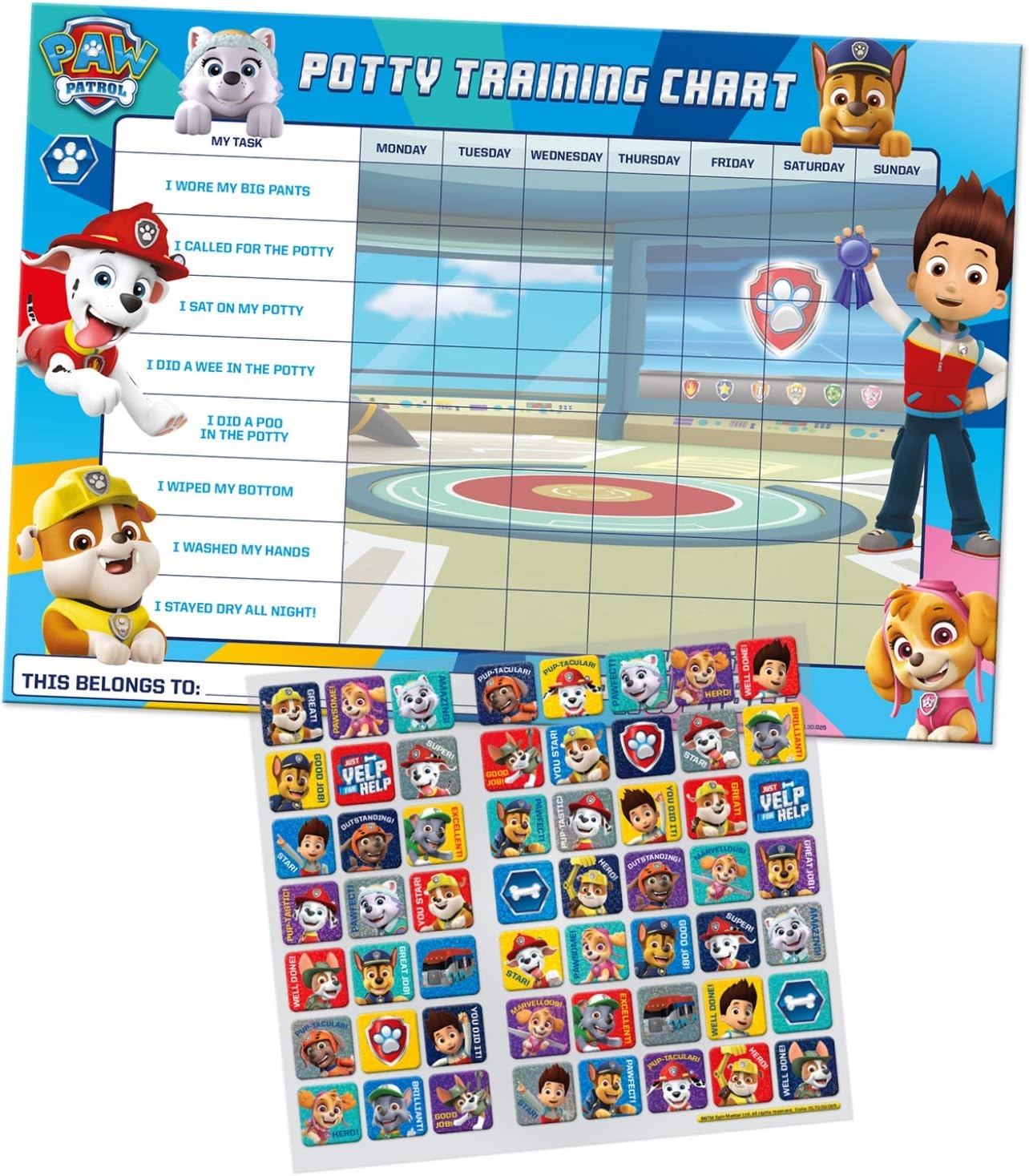 Paper Projects 01 70 30 025 Paw Patrol Potty And Toilet Training Reward Chart And Stickers BigaMart Paper Projects 01 70 30 025 Paw Patrol Potty And Toilet Training Reward Chart And Stickers BigaMart
