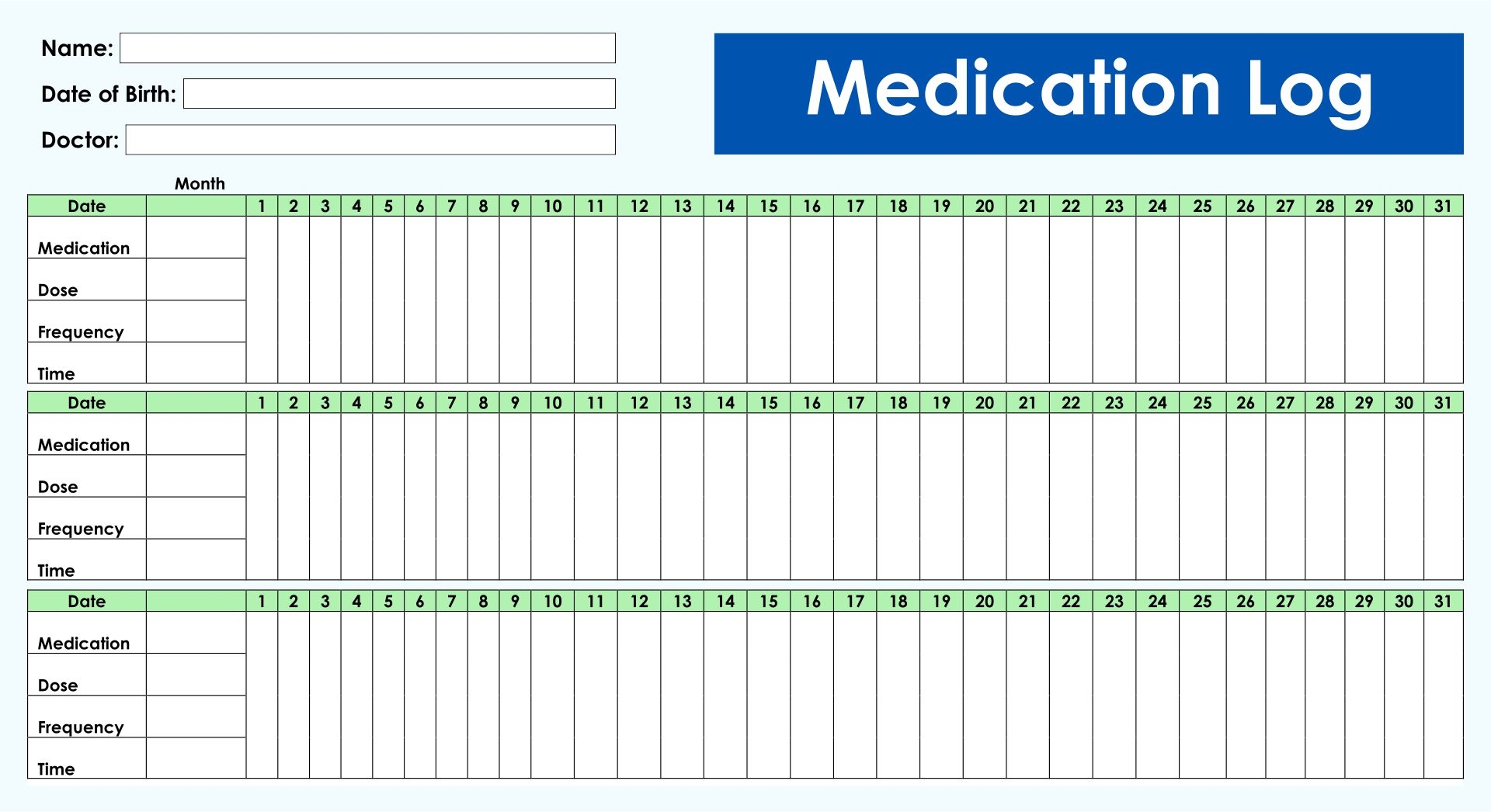 Patient Medication Log Sheet 10 Free PDF Printables Printablee