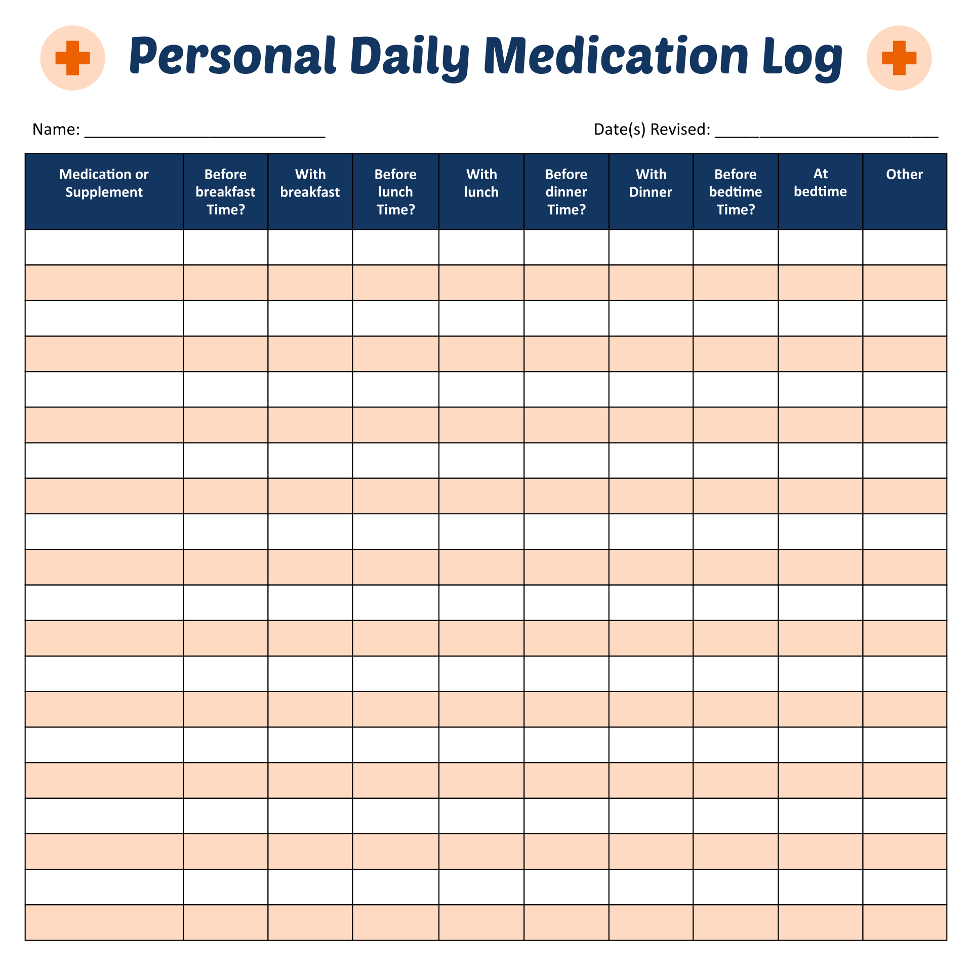 Patient Medication Log Sheet 10 Free PDF Printables Printablee