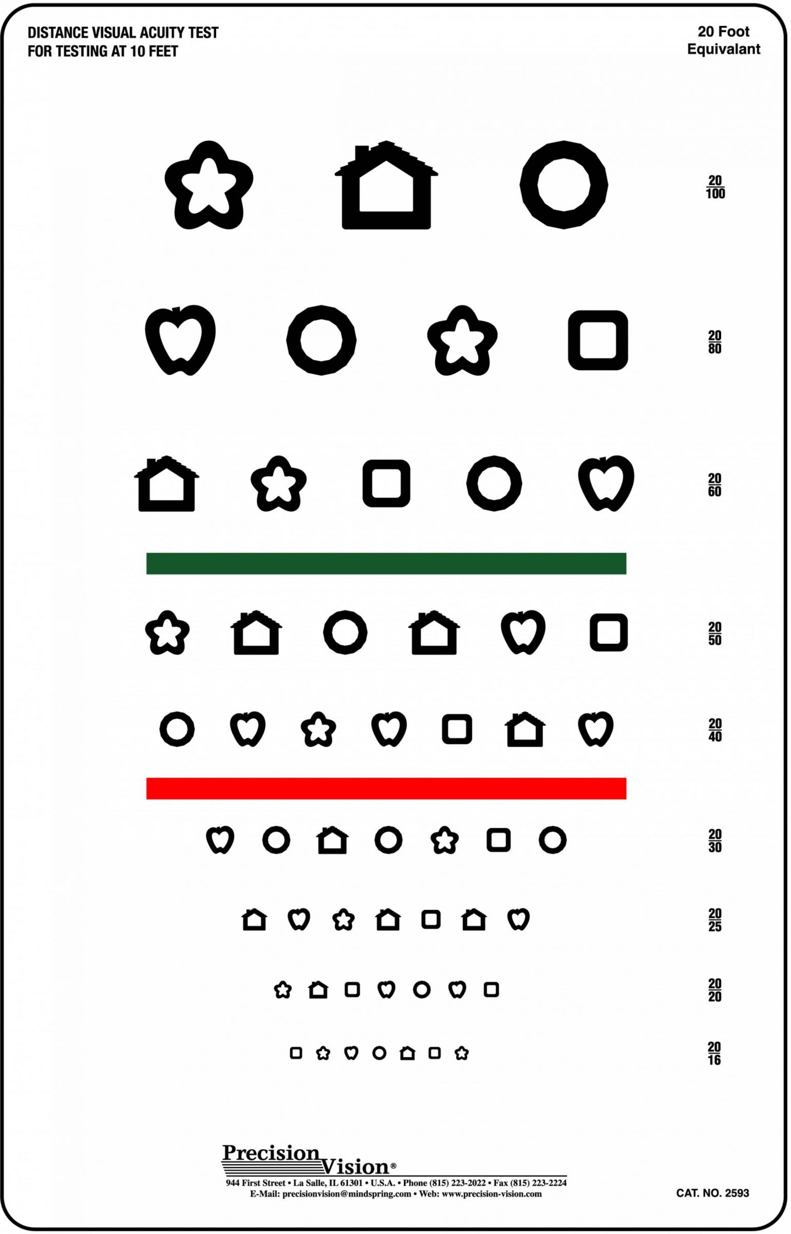 Pediatric Eye Chart Distance Printable