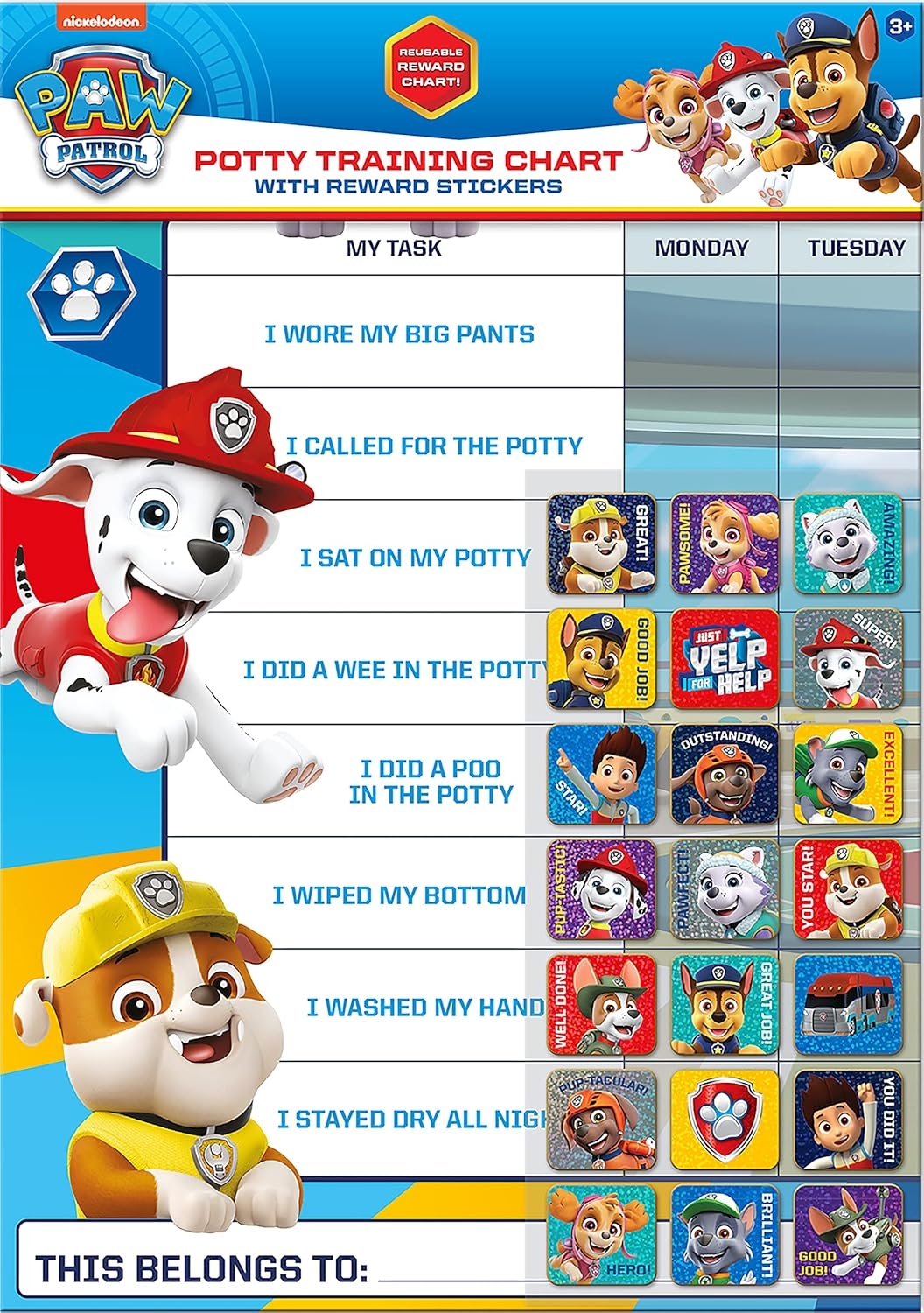 Paw Patrol Potty Chart Printable Paw Patrol Potty Chart Printable