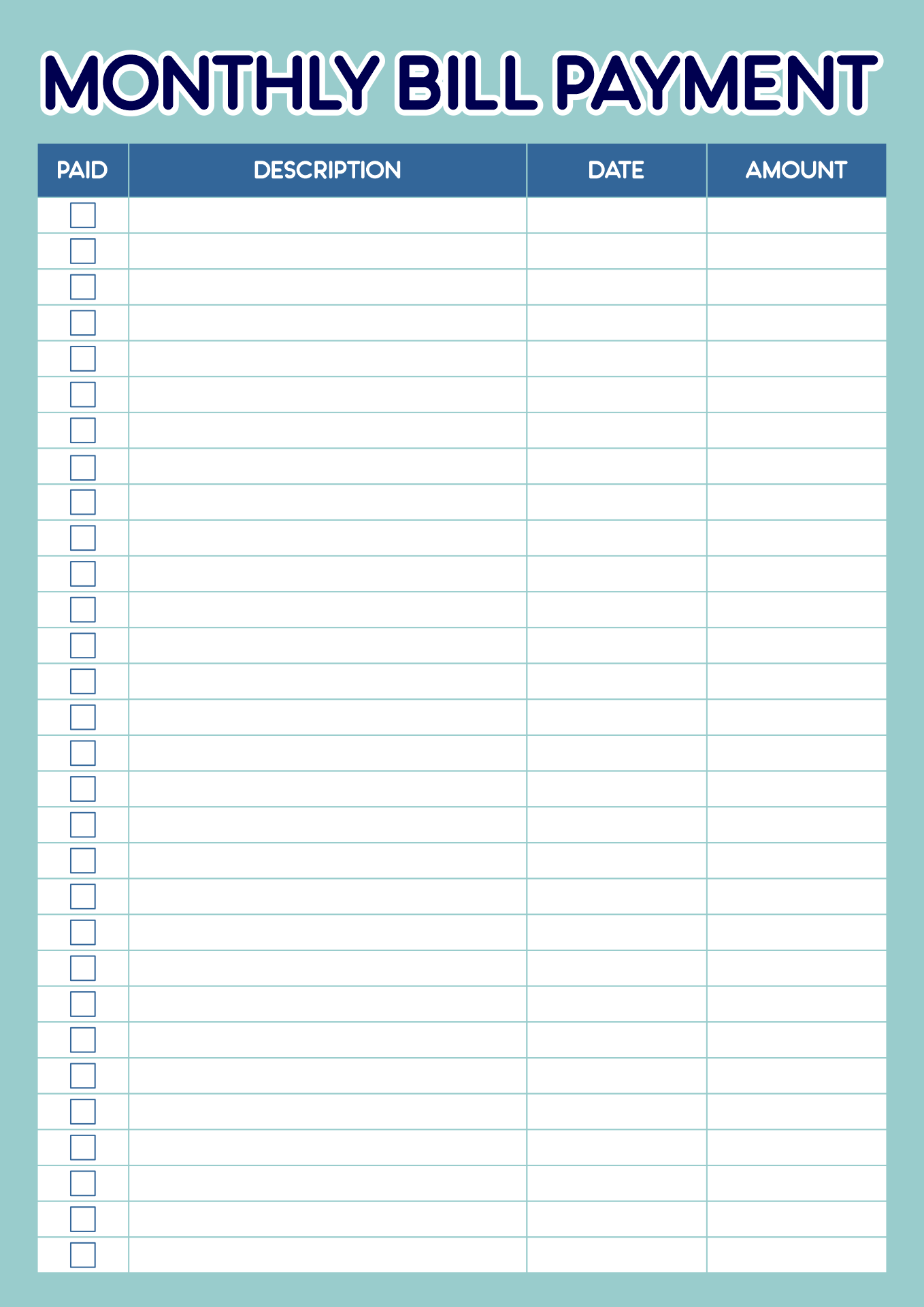 Pay Chart 10 Free PDF Printables Printablee