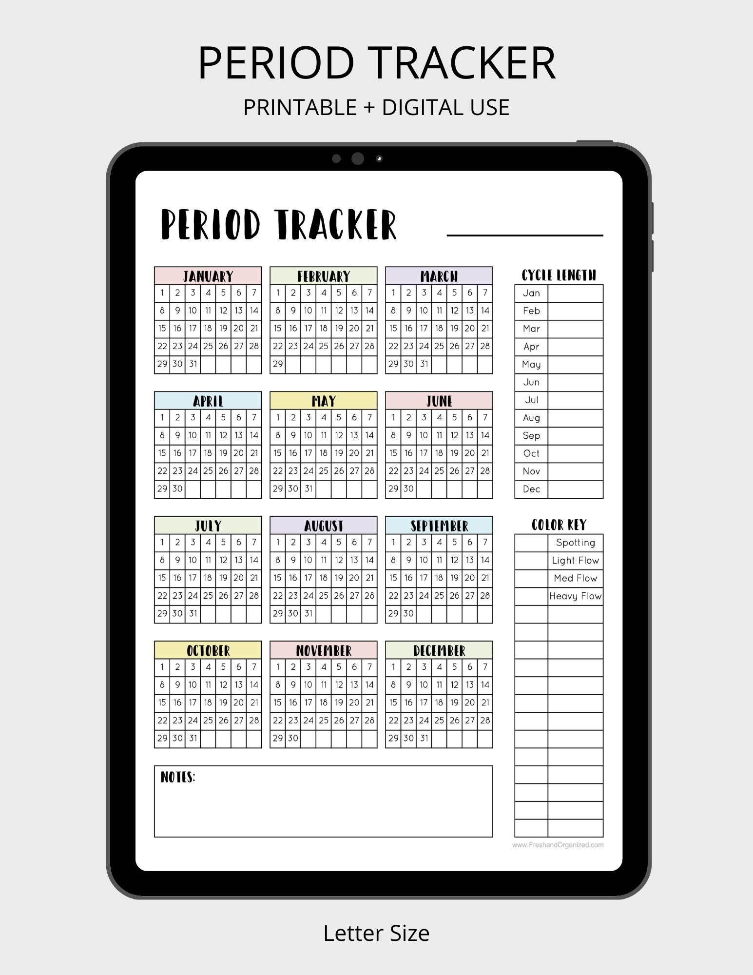 Printable Menstrual Period Chart