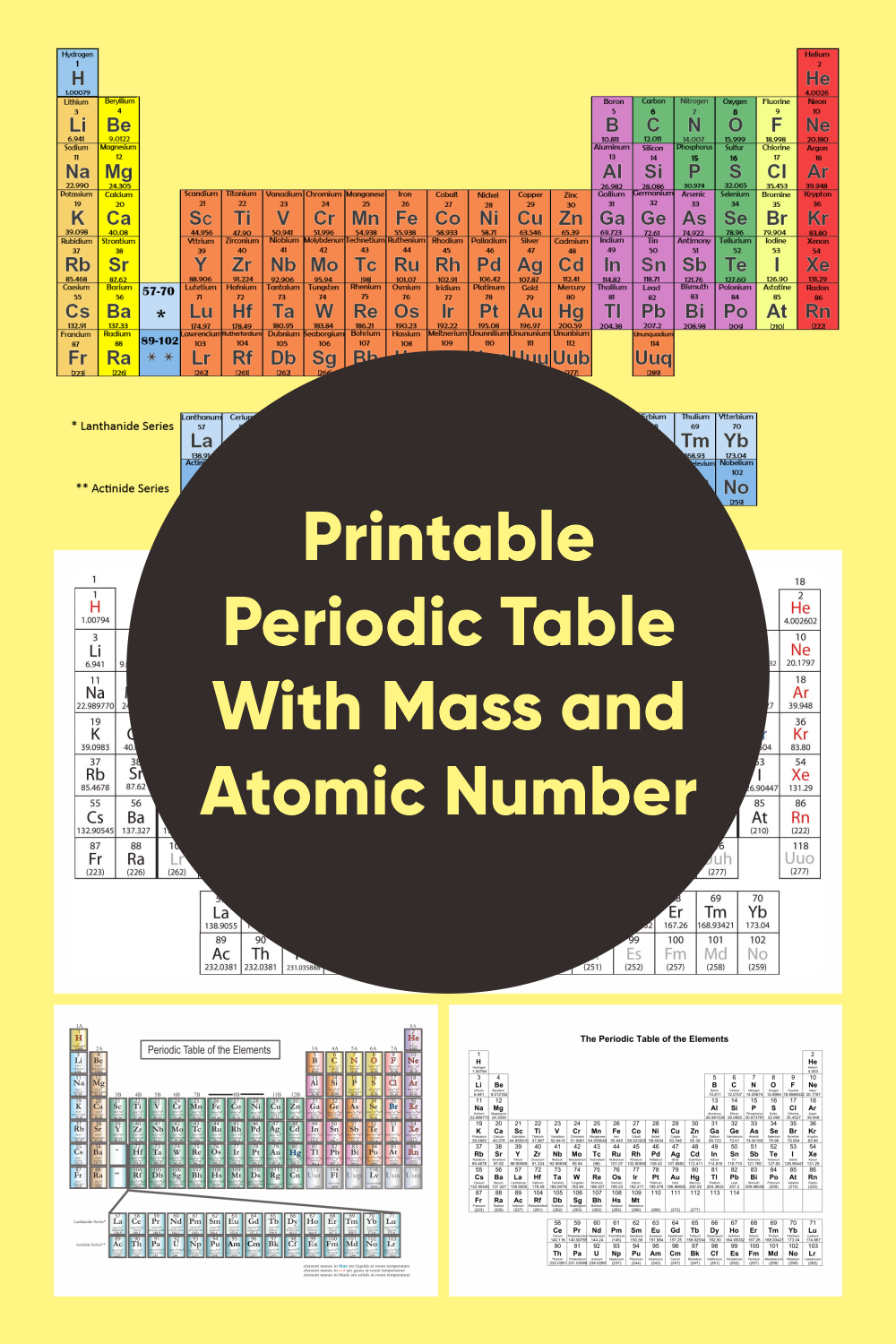 Periodic Table With Mass And Atomic Number 10 Free PDF Printables Printablee