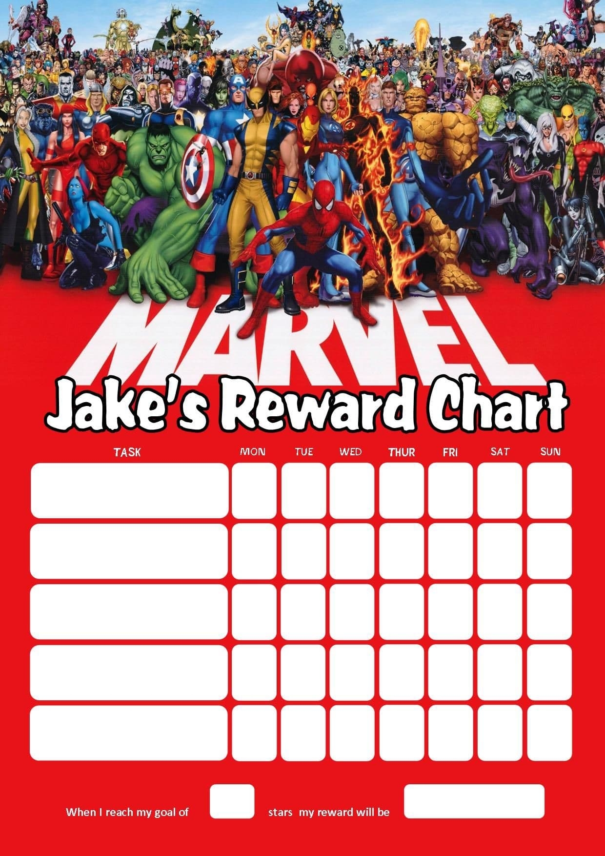 Free Printable Superhero Sticker Chart Free Printable Superhero Sticker Chart