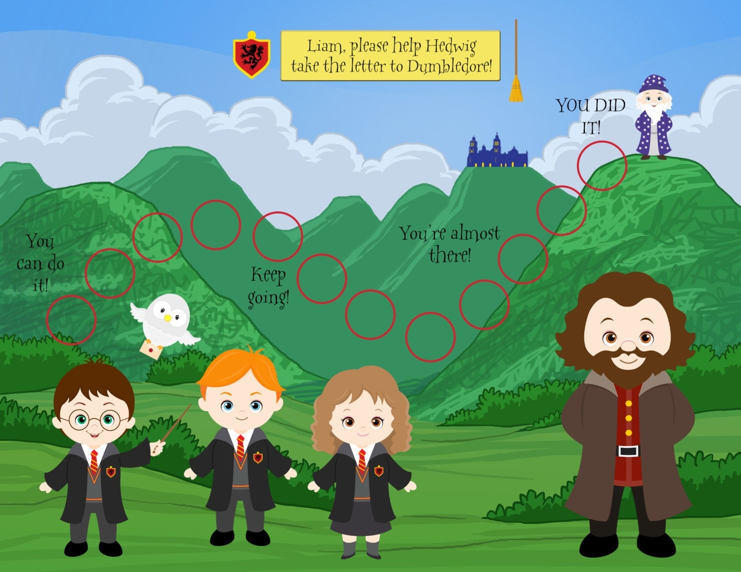 Personalized Children s Incentive Reward Chart Harry s Adventure Printable Jpeg Or PDF Etsy