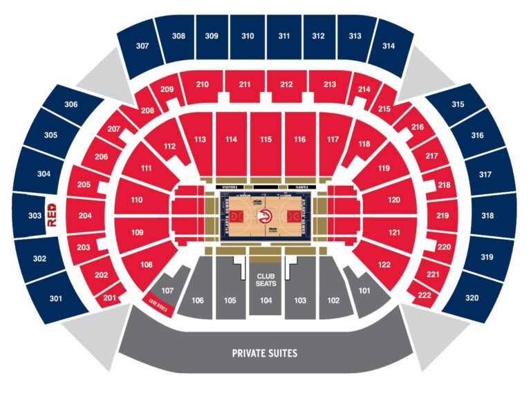 Philips Arena Map Philips Arena Seat Map United States Of America 