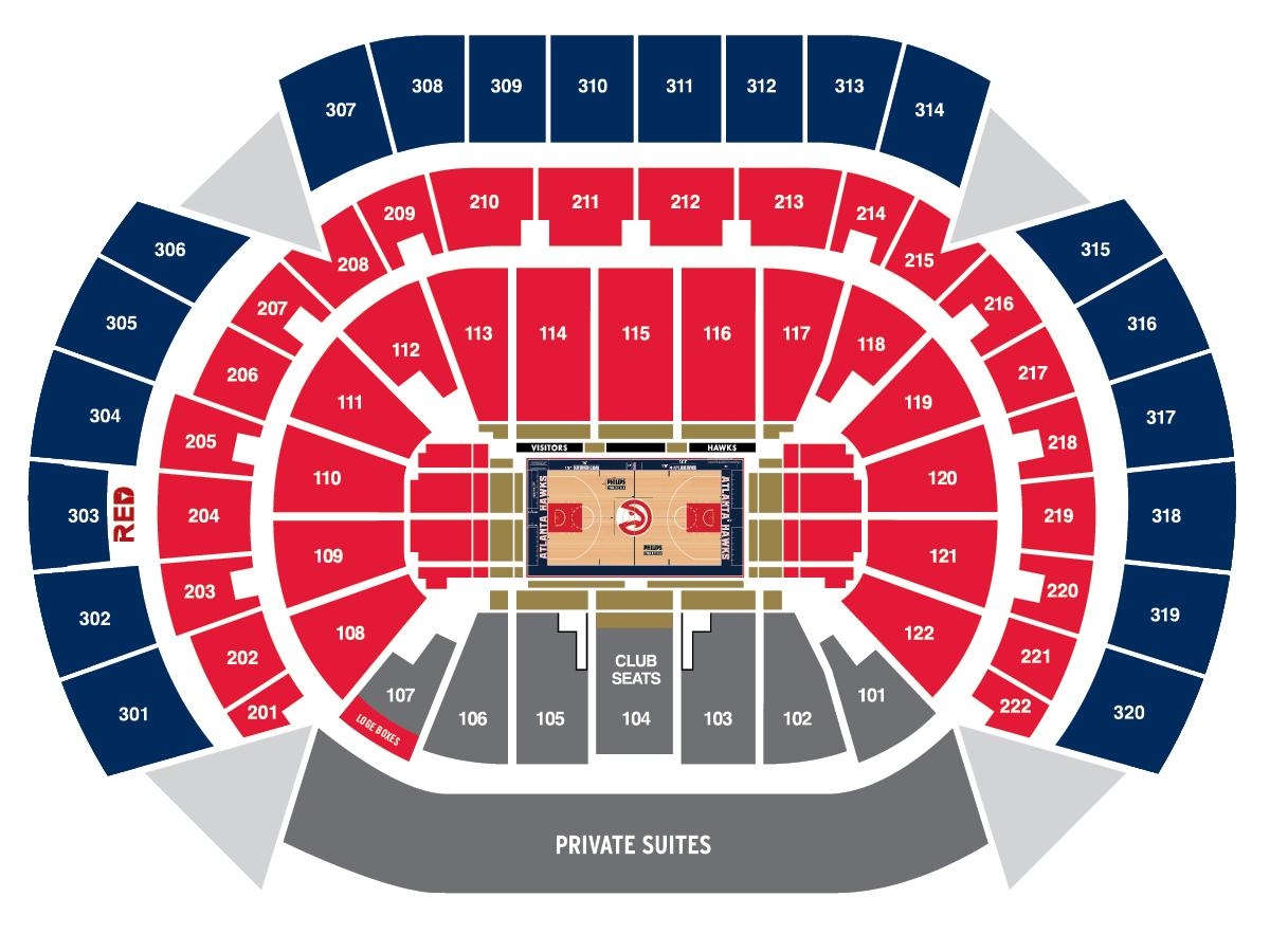 Philips Arena Map Philips Arena Seat Map United States Of America 