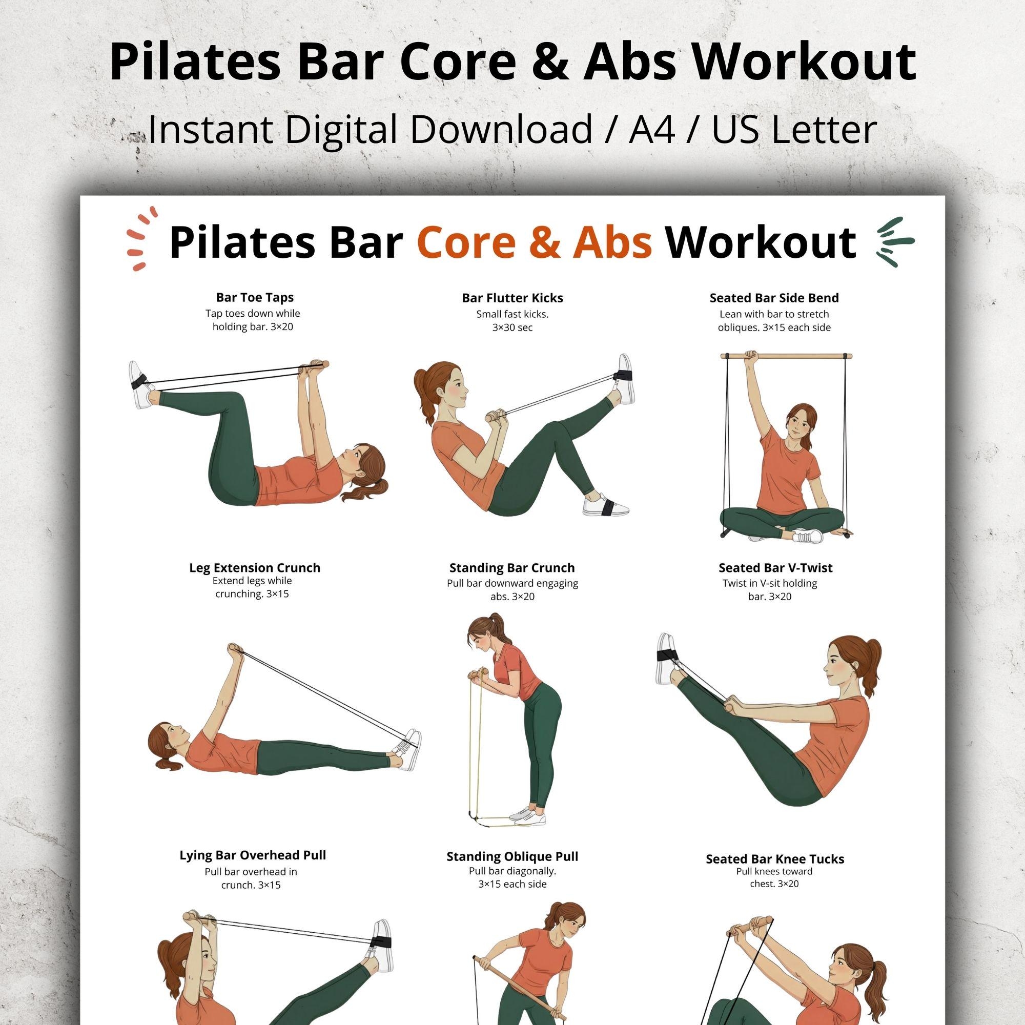 Pilates Bar Exercise Poster Etsy Pilates Bar Exercise Poster Etsy