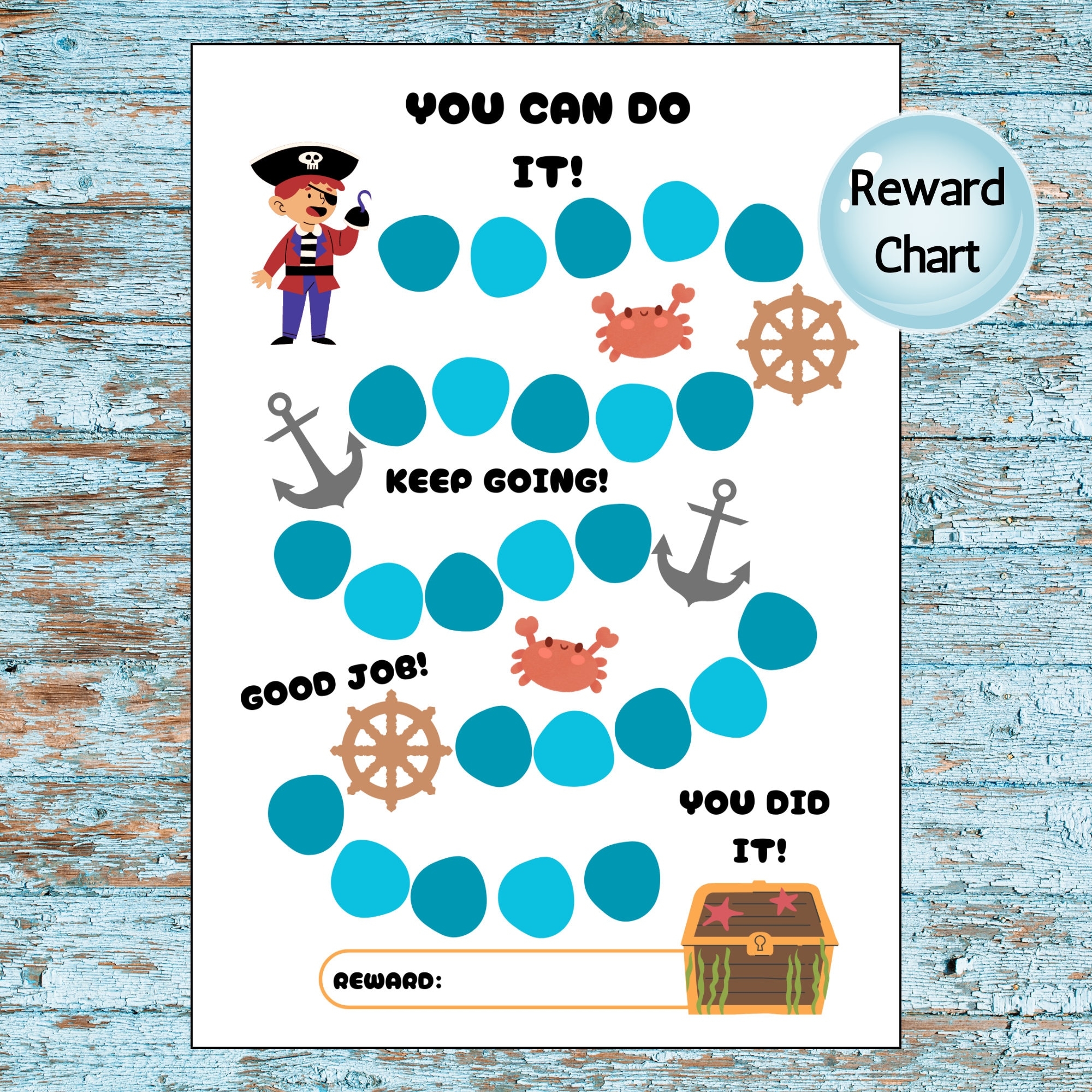 Pirate Potty Chart Etsy