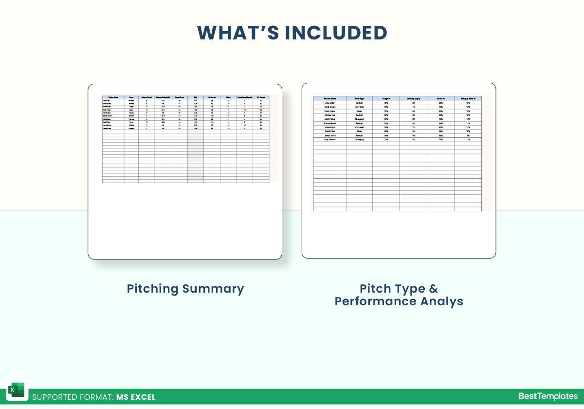Pitching Chart Excel Template Best Templates Pitching Chart Excel Template Best Templates