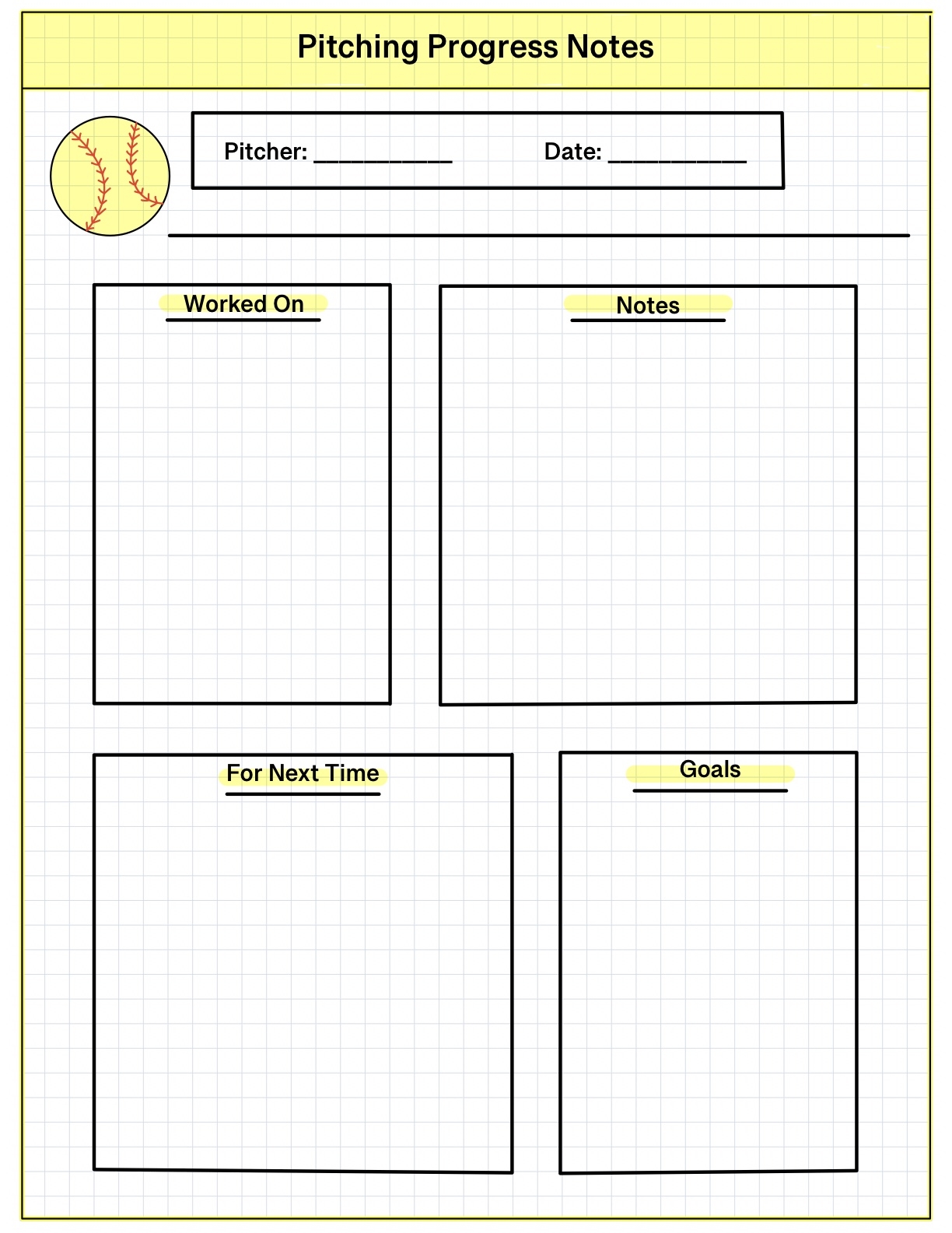 Printable Pitching Chart System