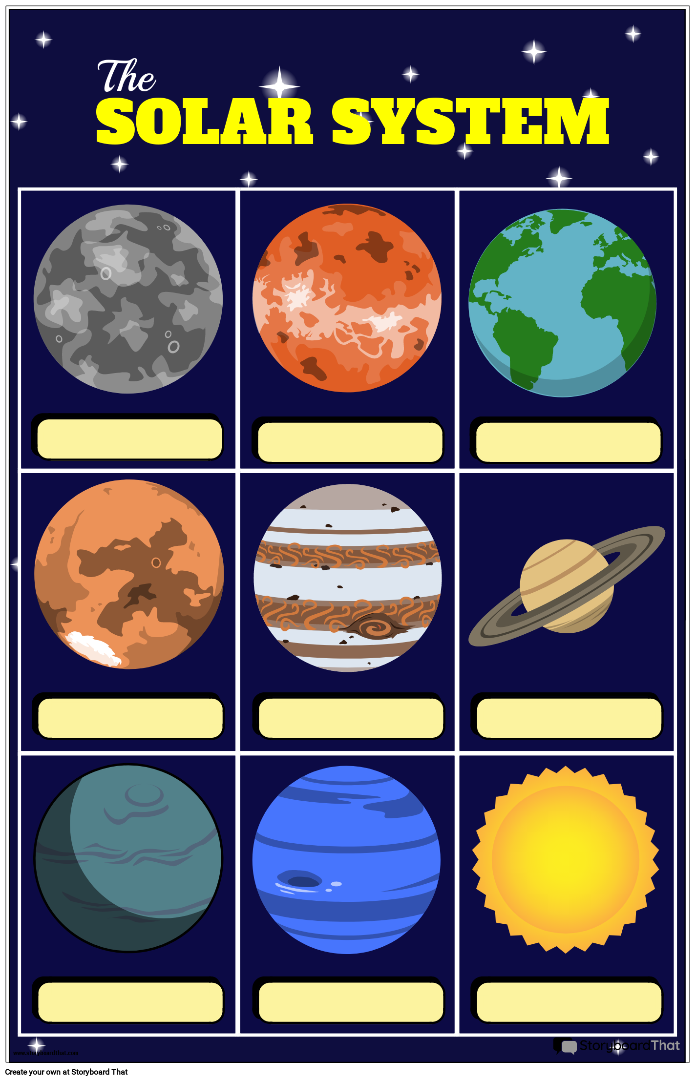Planet Chart Graphic Organizer Storyboard By Templates